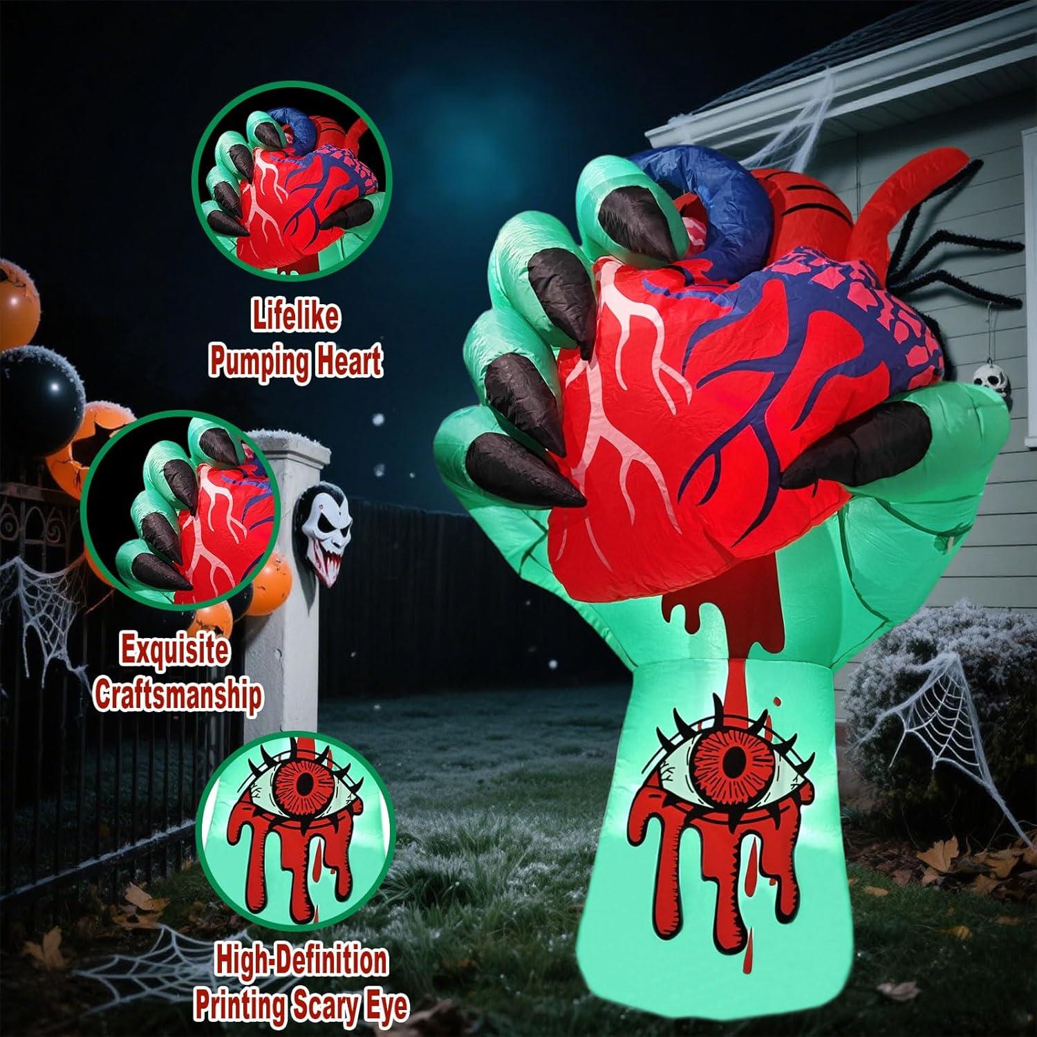 Mano Zombi Inflable 5FT VYBEWAVE con Corazón Palpitante LED