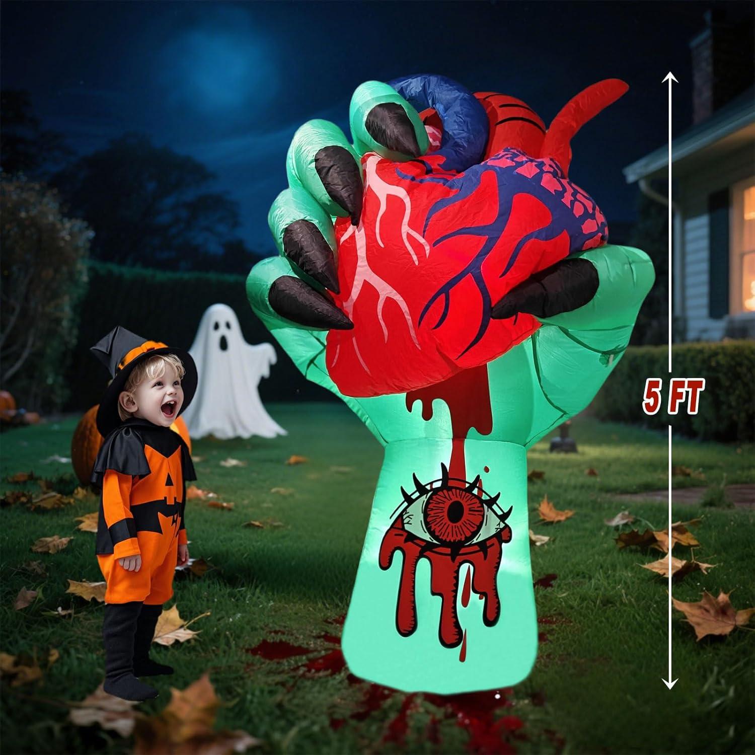 Mano Zombi Inflable 5FT VYBEWAVE con Corazón Palpitante LED