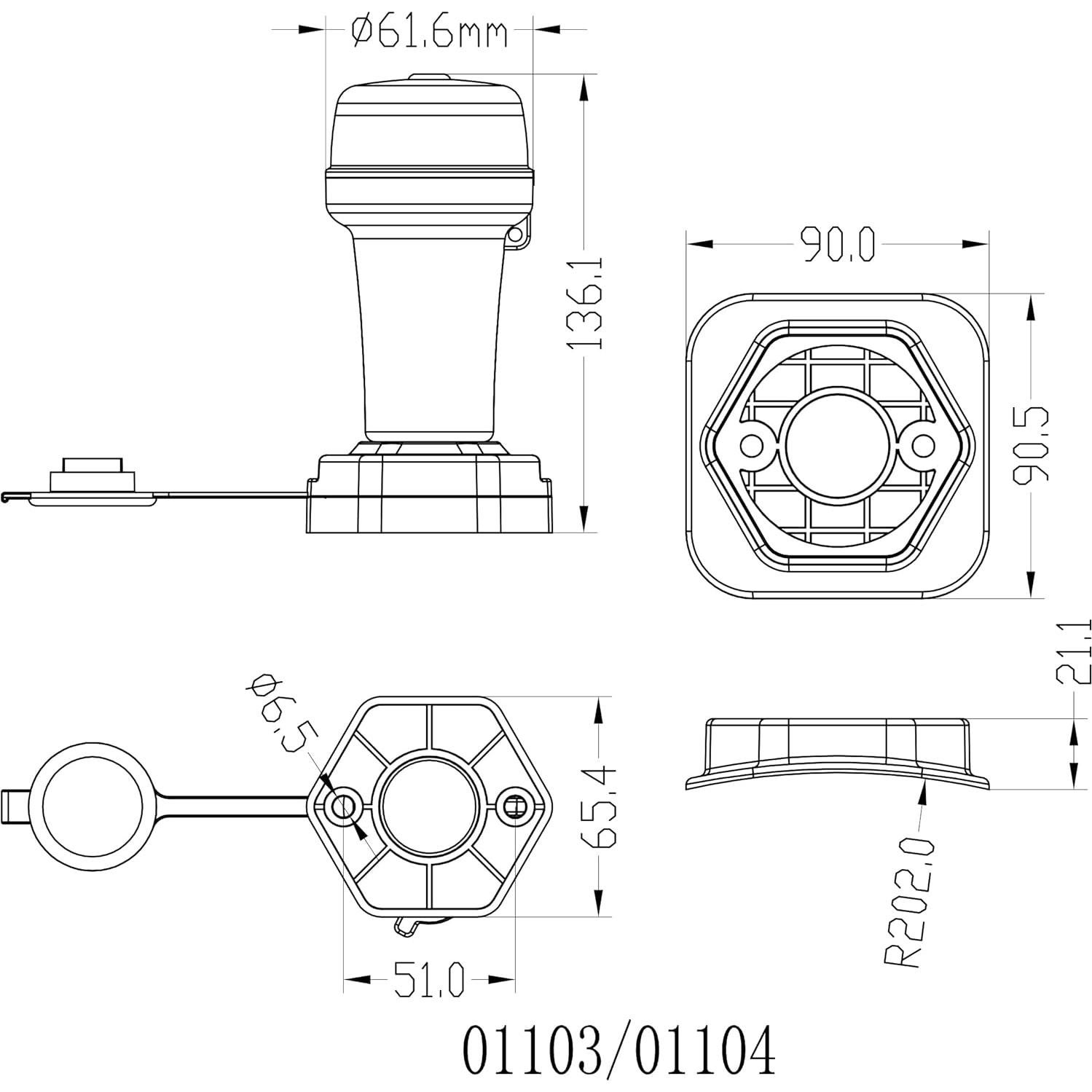 Luz de Navegación LED Pactrade Marine Portátil 360° IP67