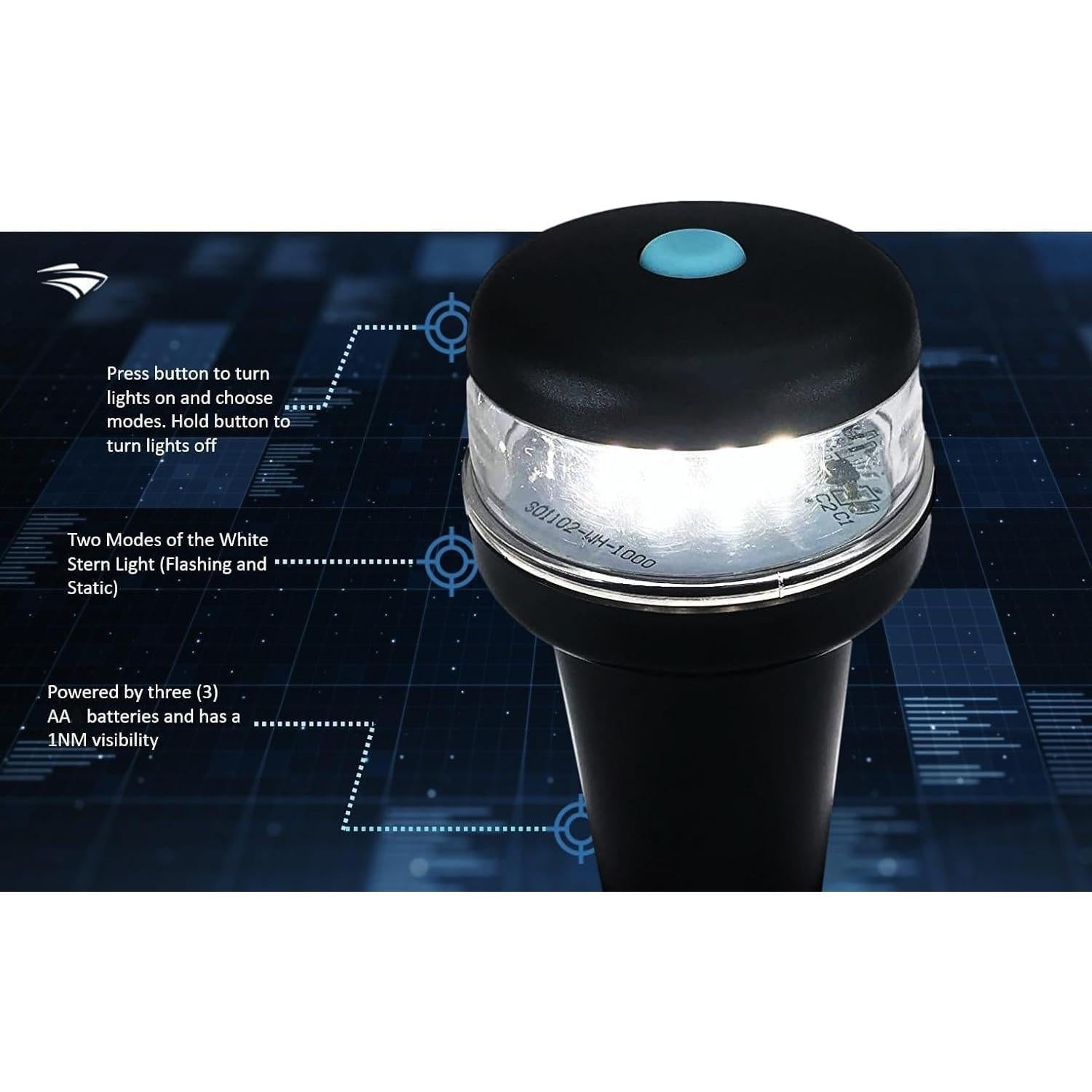 Luz de Navegación LED Pactrade Marine Portátil 360° IP67