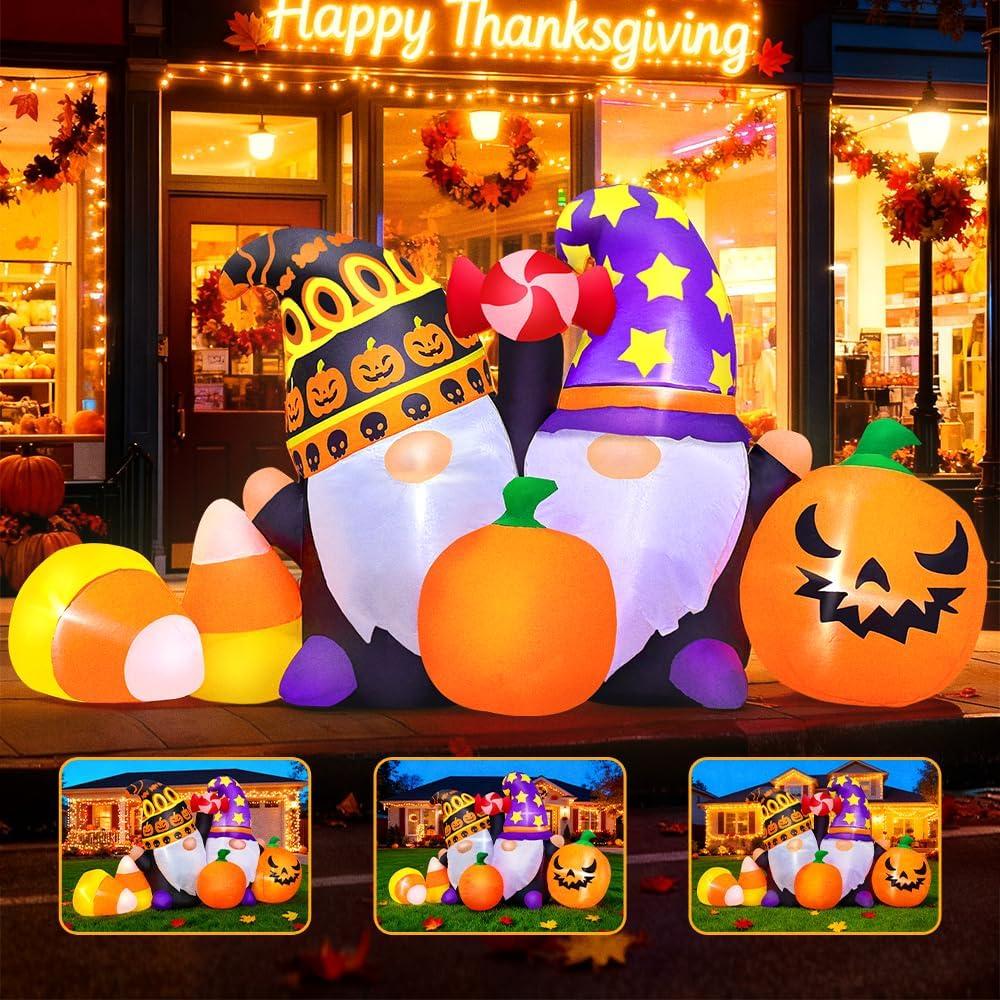 Decoración Inflable KOOY 1.83m Gnomos Acción de Gracias LED