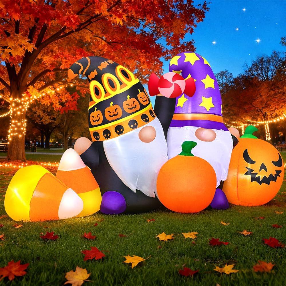 Decoración Inflable KOOY 1.83m Gnomos Acción de Gracias LED