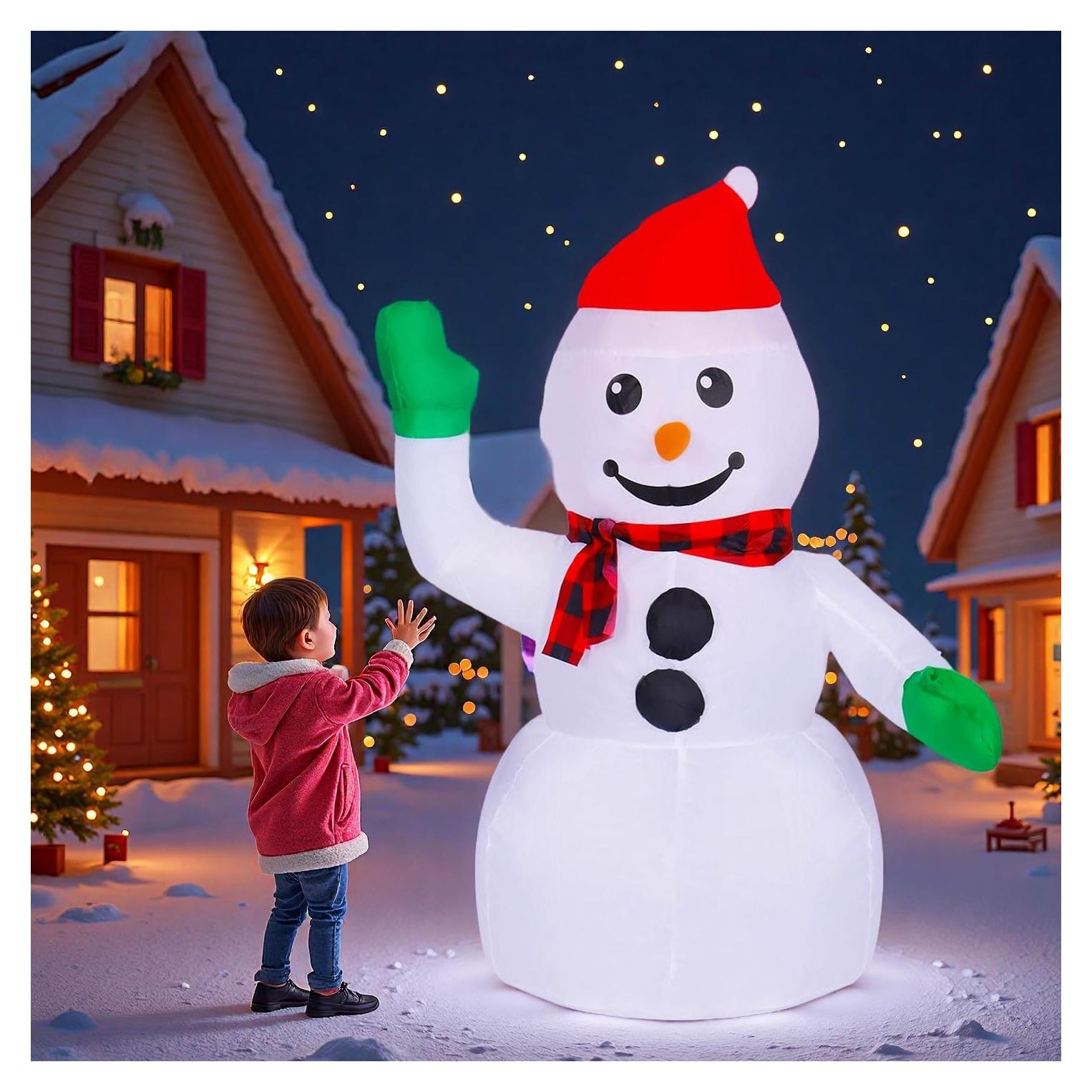 Muñeco de Nieve Inflable 3FT TUANZIHOME con Luces LED