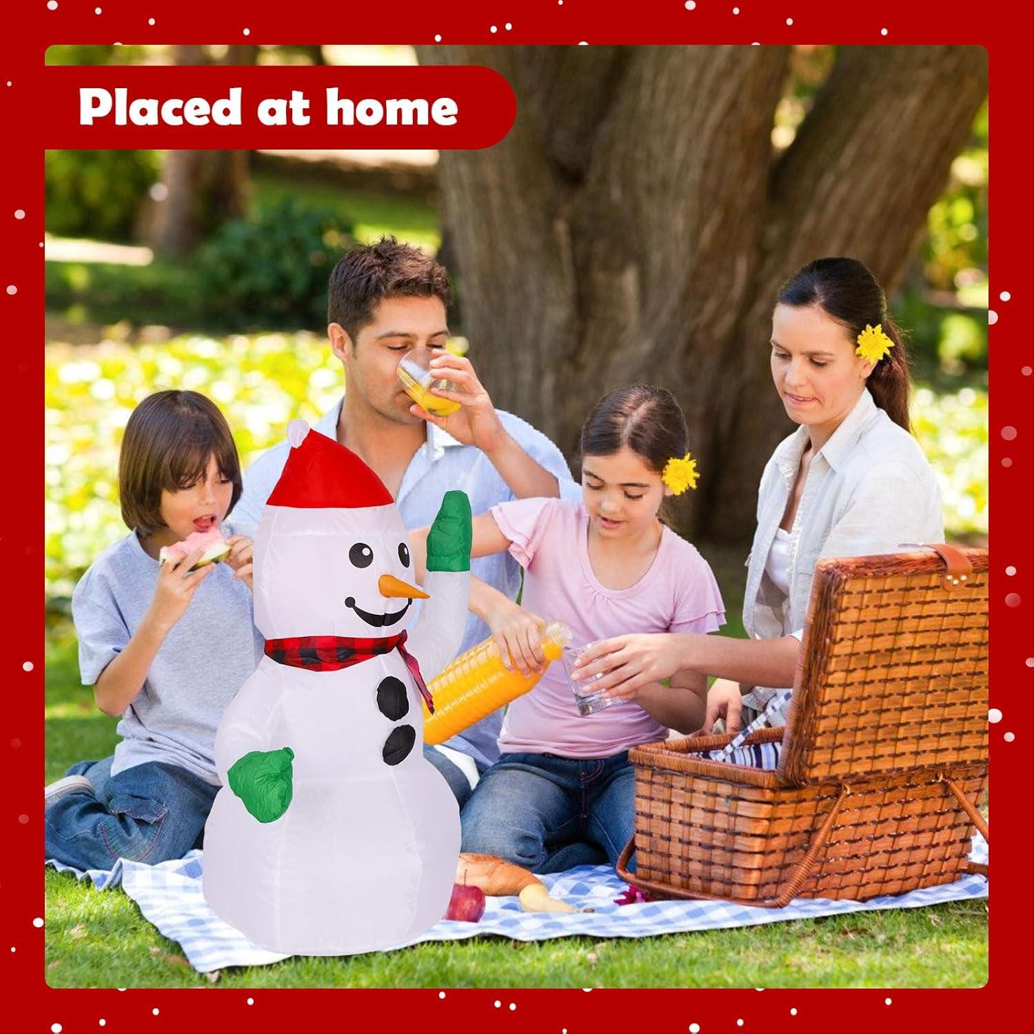 Muñeco de Nieve Inflable 3FT TUANZIHOME con Luces LED