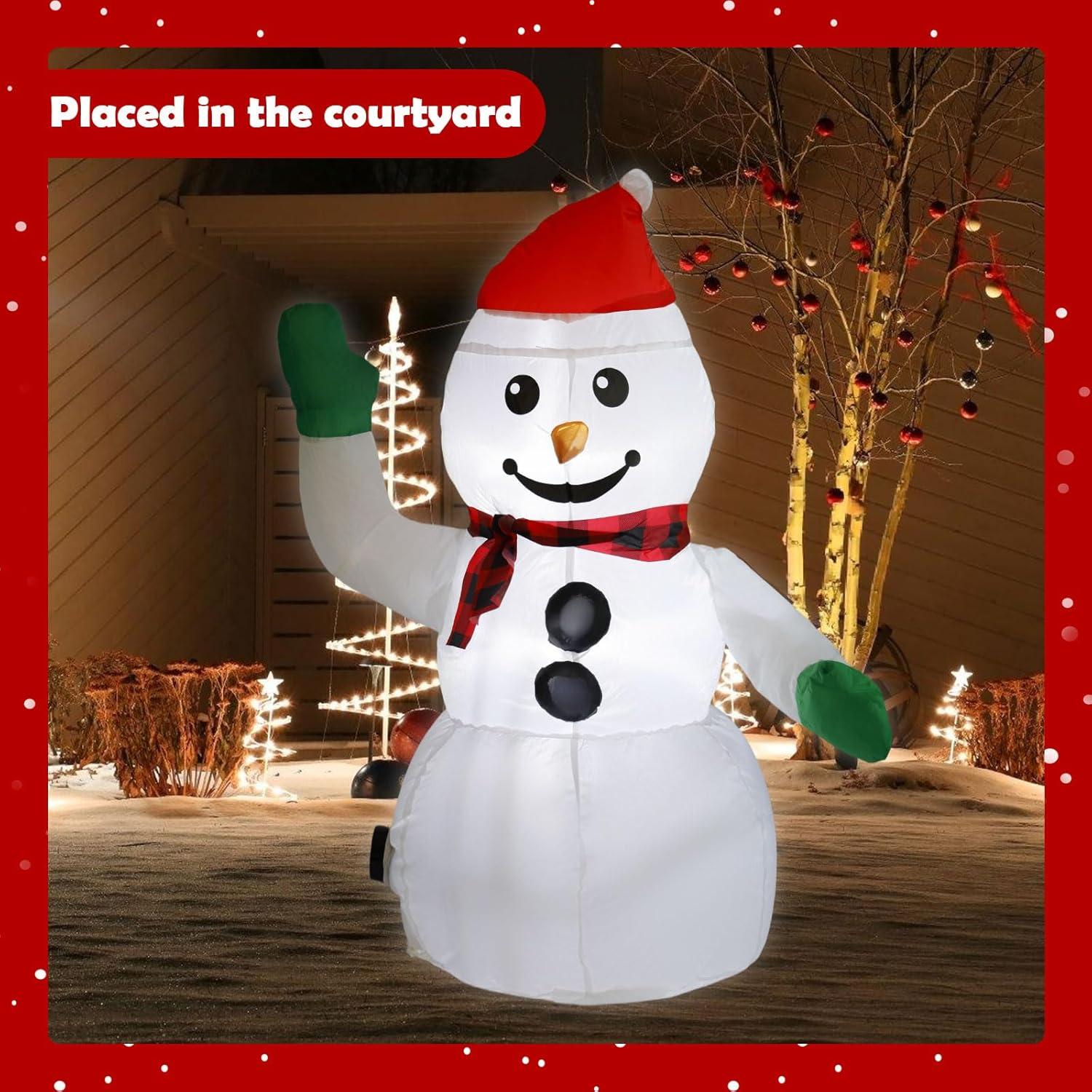 Muñeco de Nieve Inflable 3FT TUANZIHOME con Luces LED