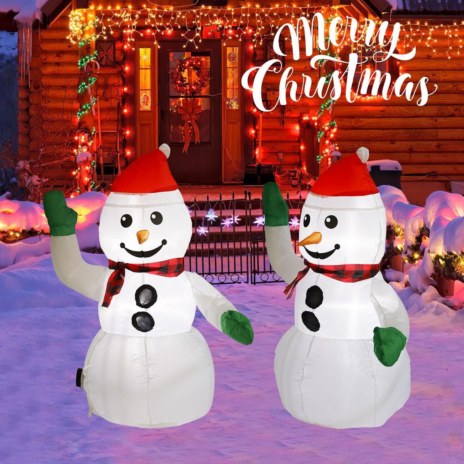 Muñeco de Nieve Inflable 3FT TUANZIHOME con Luces LED