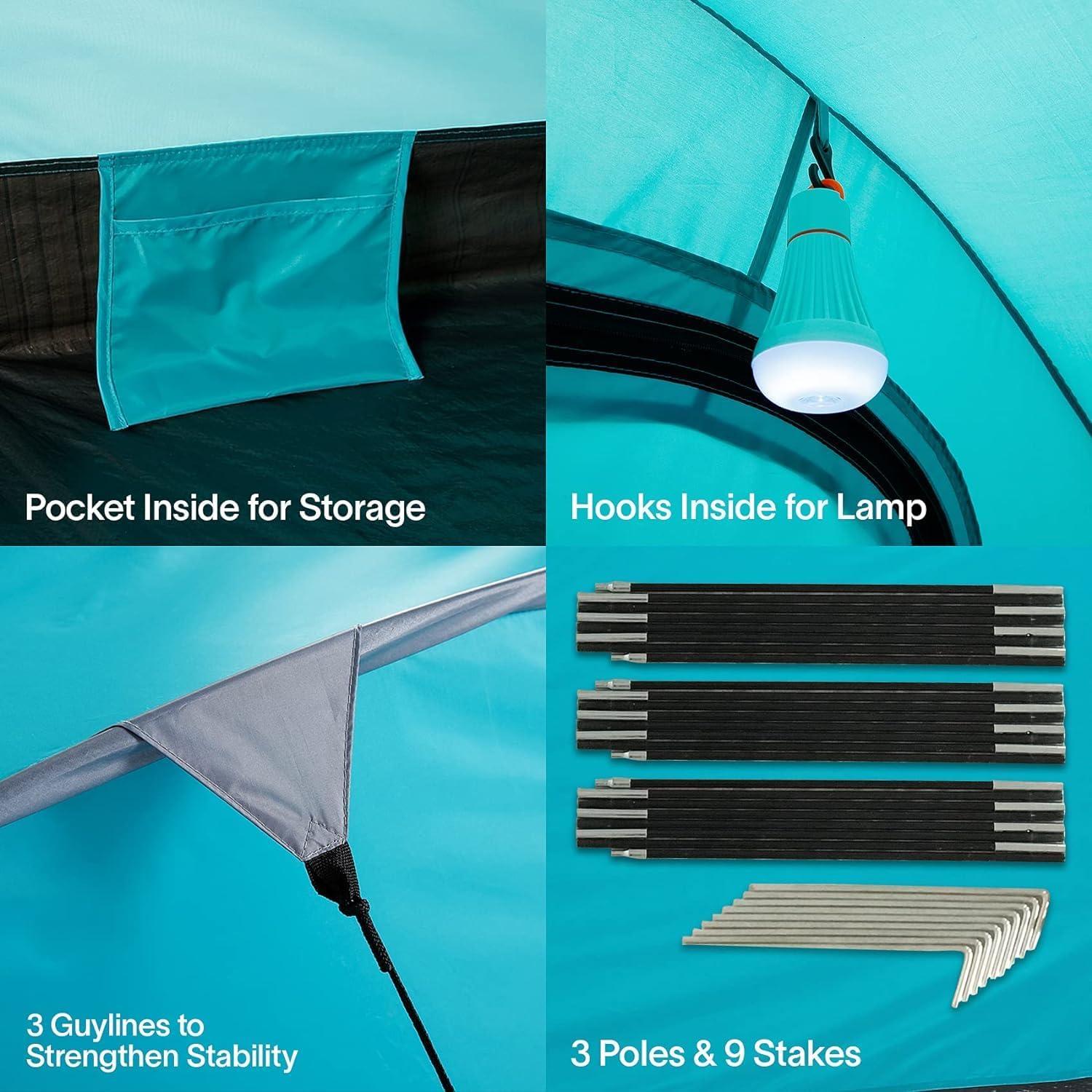 Tienda de Camping Alvantor 2 Personas Pop Up Impermeable 9015