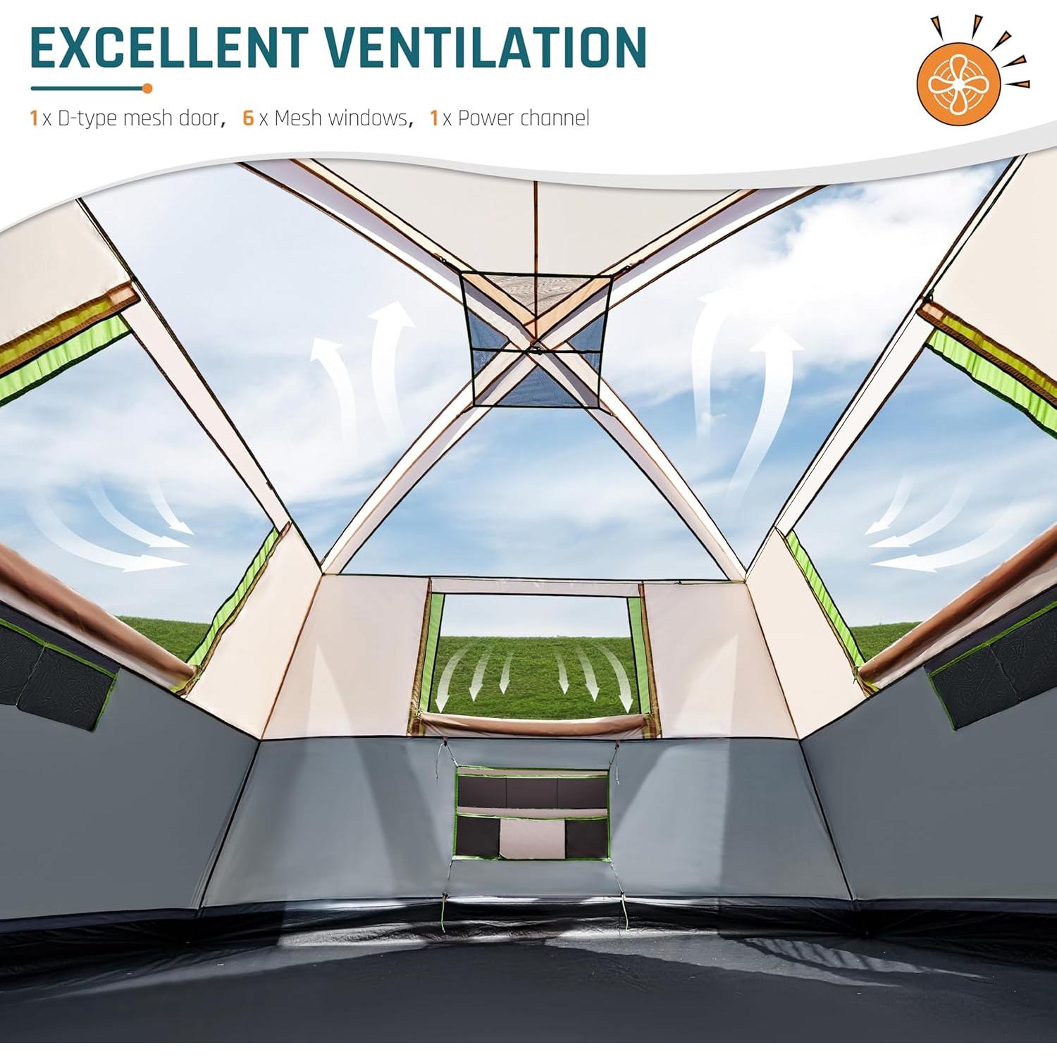 Tienda de Camping DMH OUTDOORS para 10 Personas Impermeable