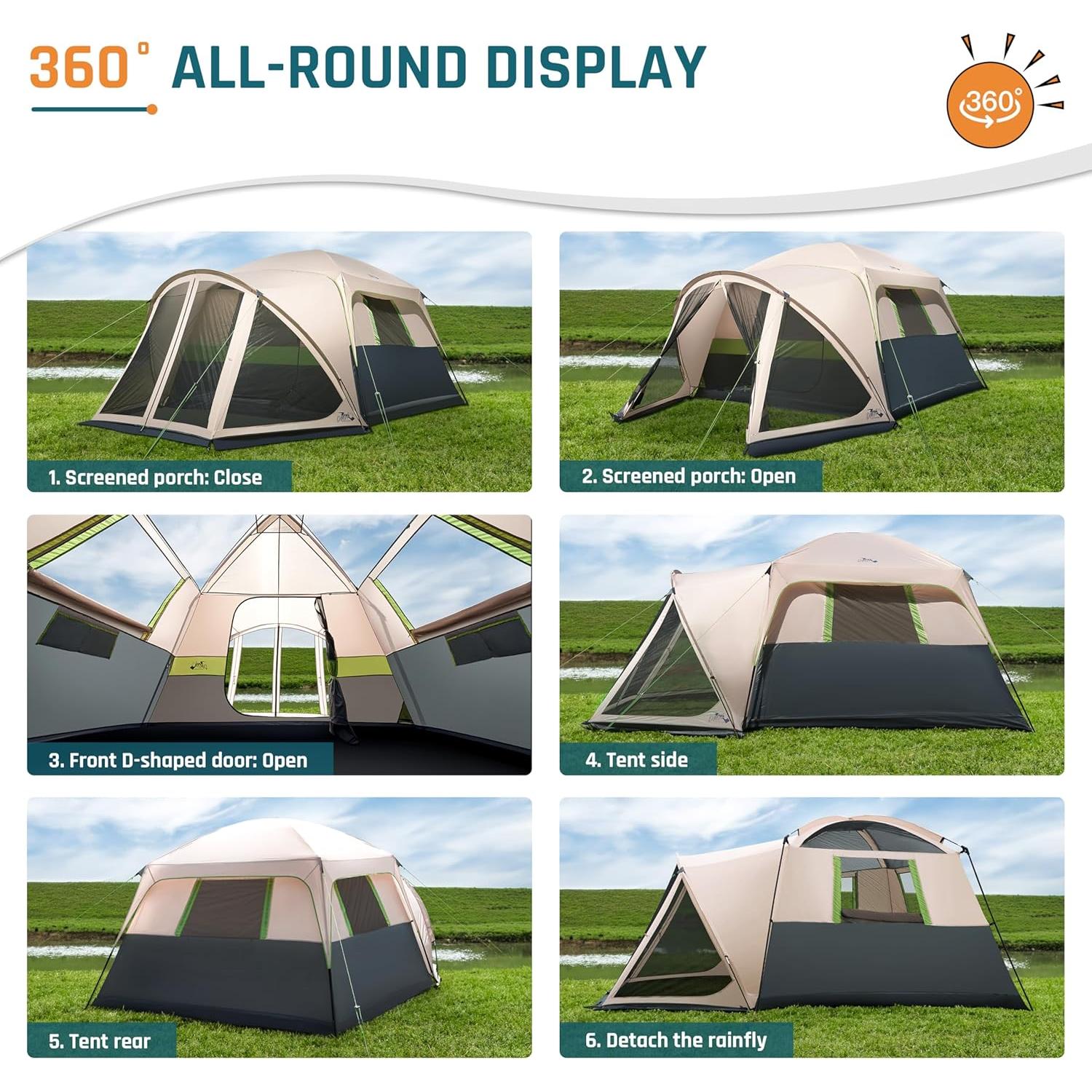Tienda de Camping DMH OUTDOORS para 10 Personas Impermeable
