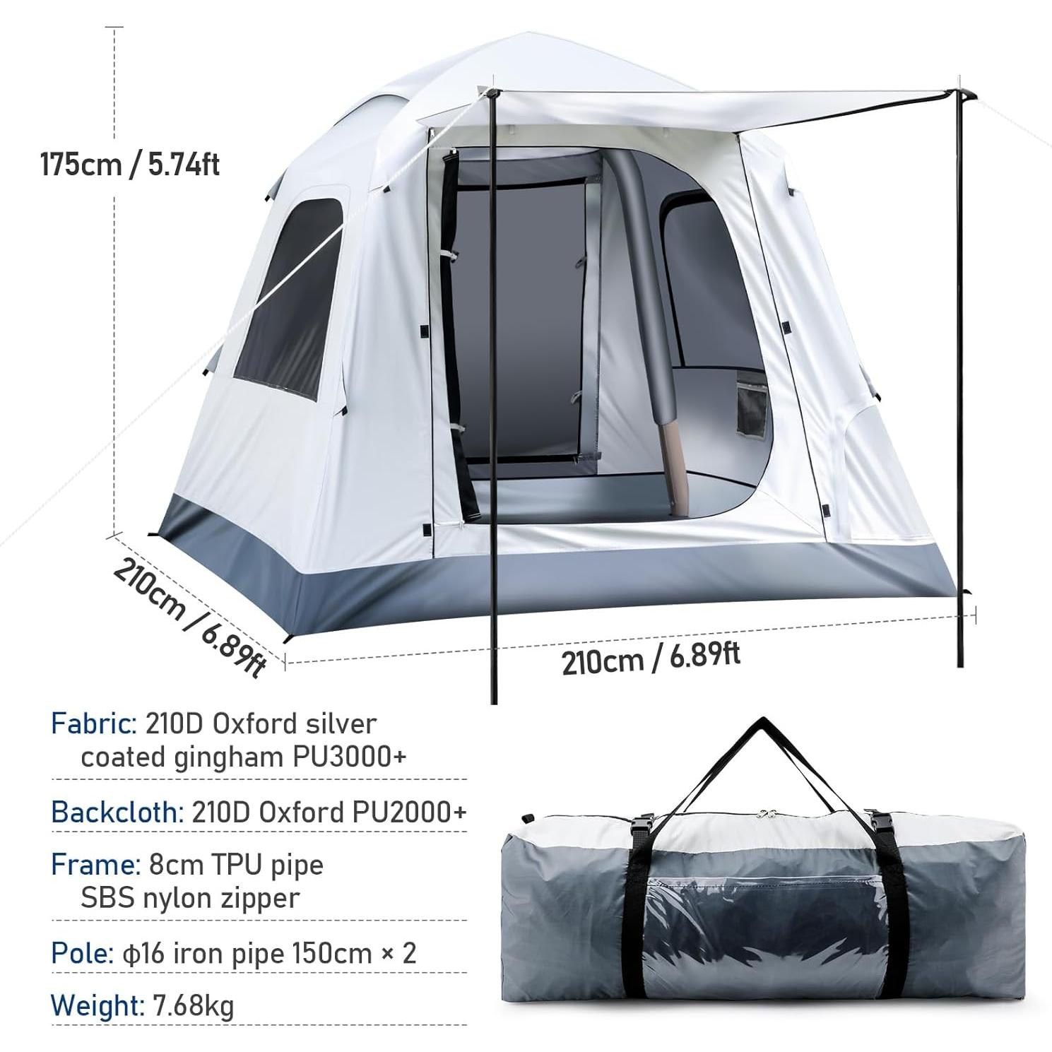 Tienda Inflable Automática Yoking para 3-4 Personas Impermeable