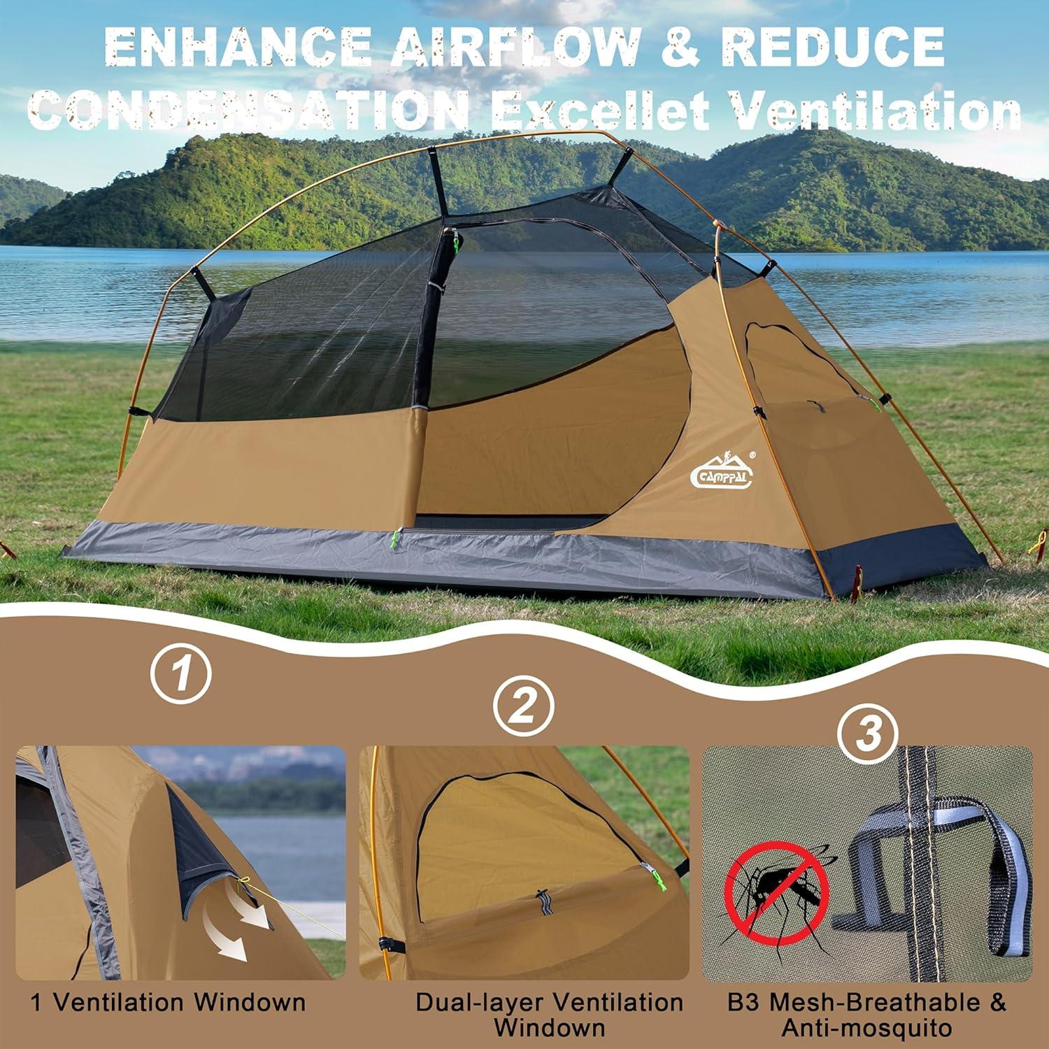 Tienda de Camping Camppal 1 Persona Impermeable 2.52x1.5m