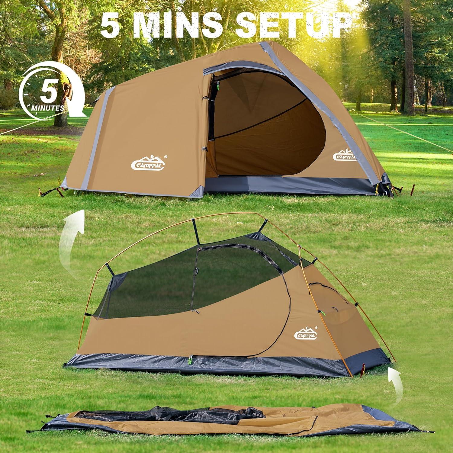 Tienda de Camping Camppal 1 Persona Impermeable 2.52x1.5m
