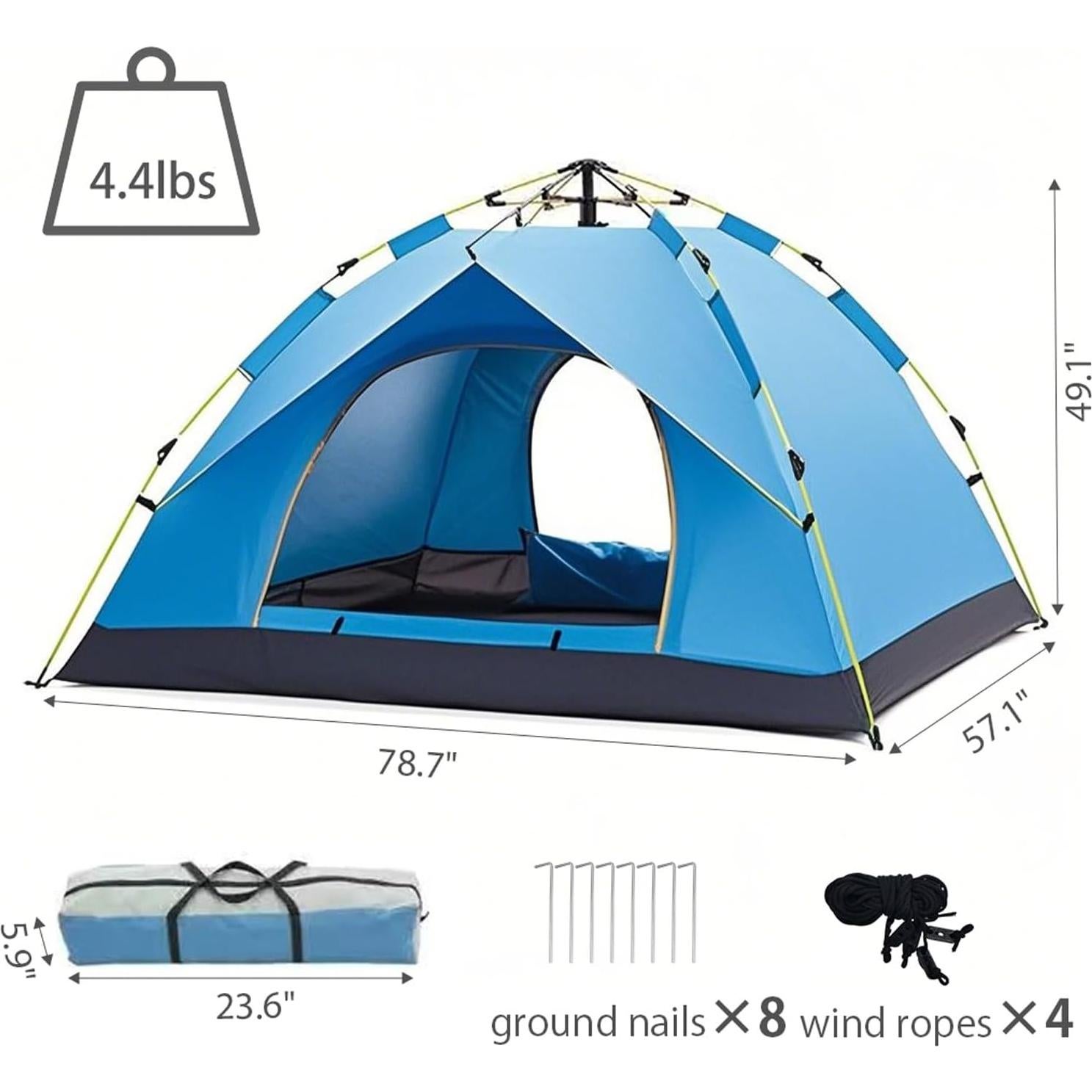 Tienda de Camping Wind Tour 2 Personas Ligera Azul