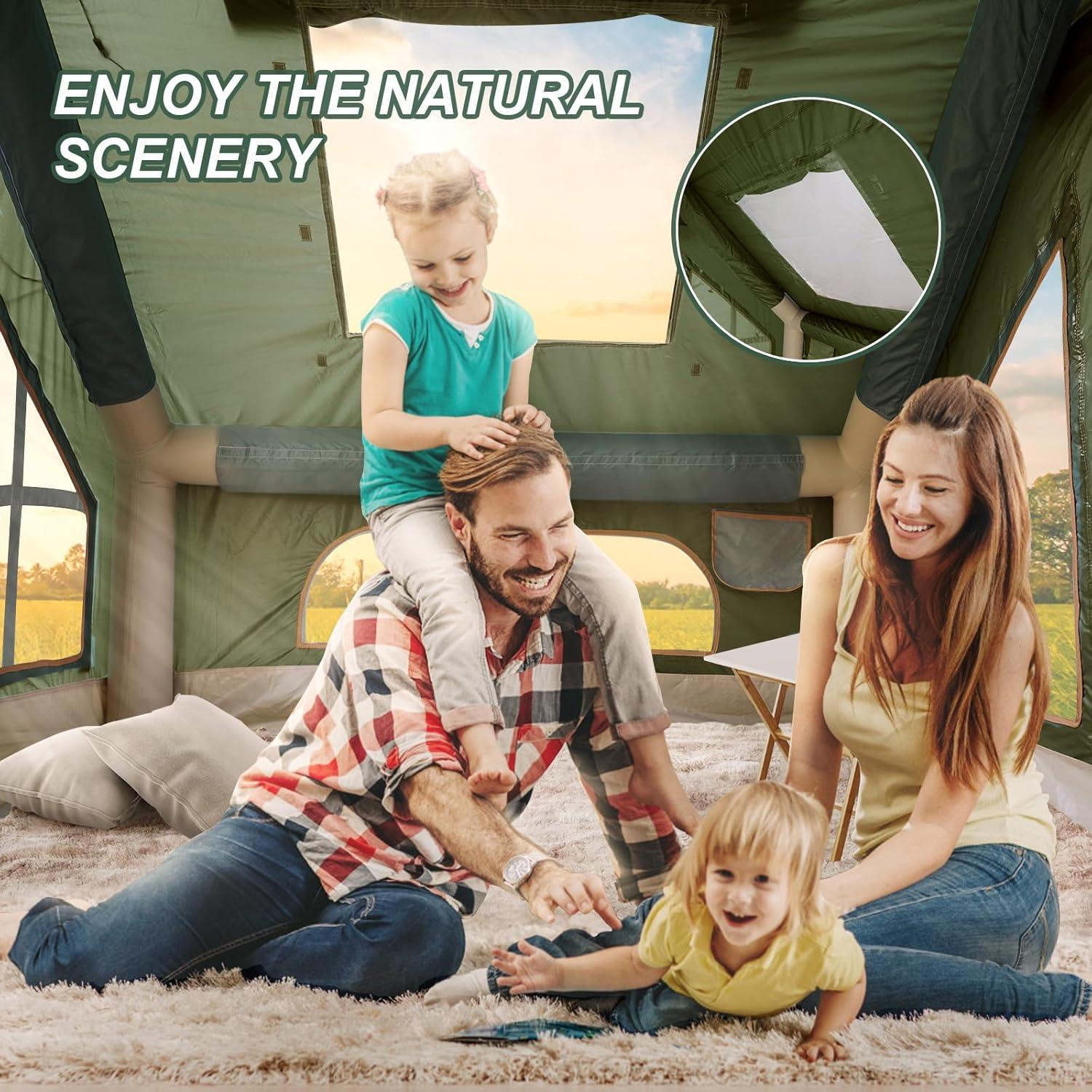 Tienda de Camping Inflable KIKILIVE para 4-6 Personas Impermeable