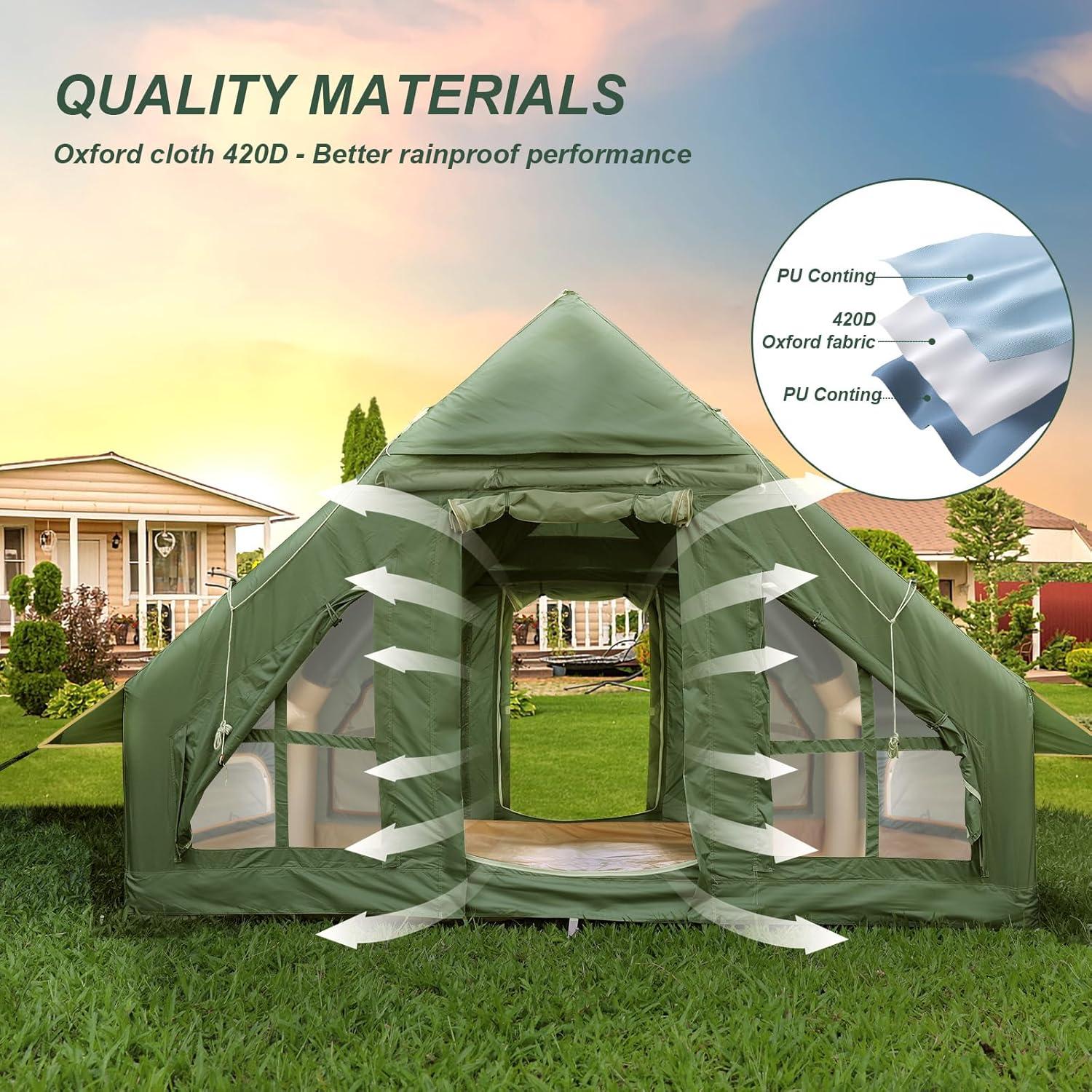 Tienda de Camping Inflable KIKILIVE para 4-6 Personas Impermeable