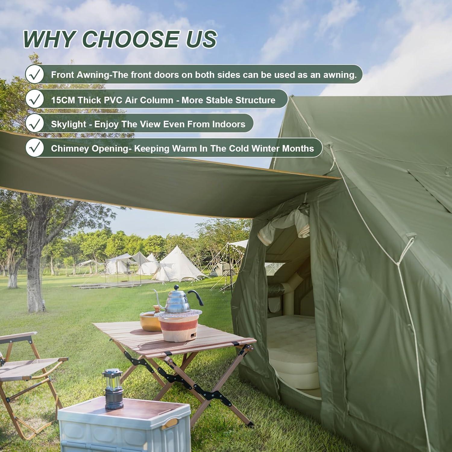 Tienda de Camping Inflable KIKILIVE para 4-6 Personas Impermeable