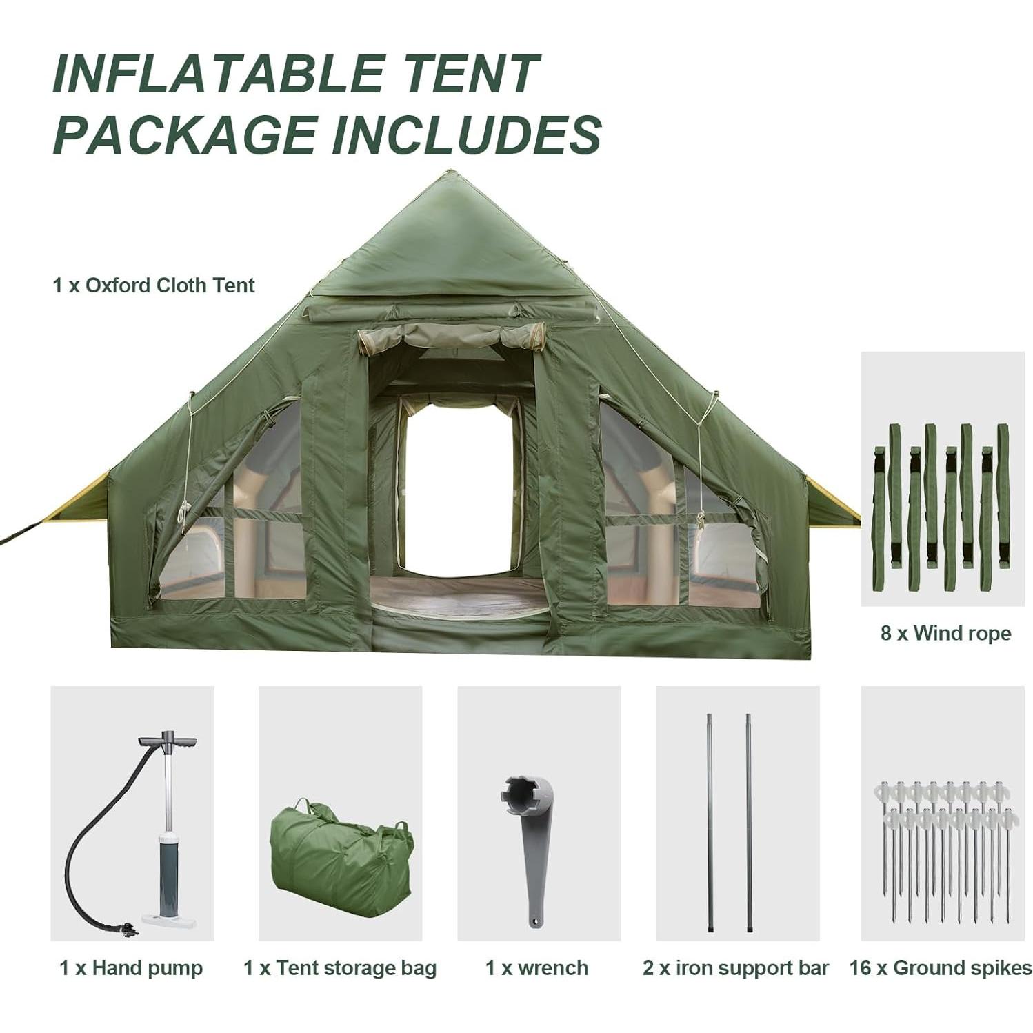 Tienda de Camping Inflable KIKILIVE para 4-6 Personas Impermeable