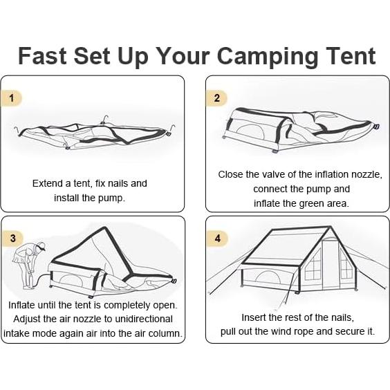 Tienda de Camping Inflable KIKILIVE para 4-6 Personas Impermeable