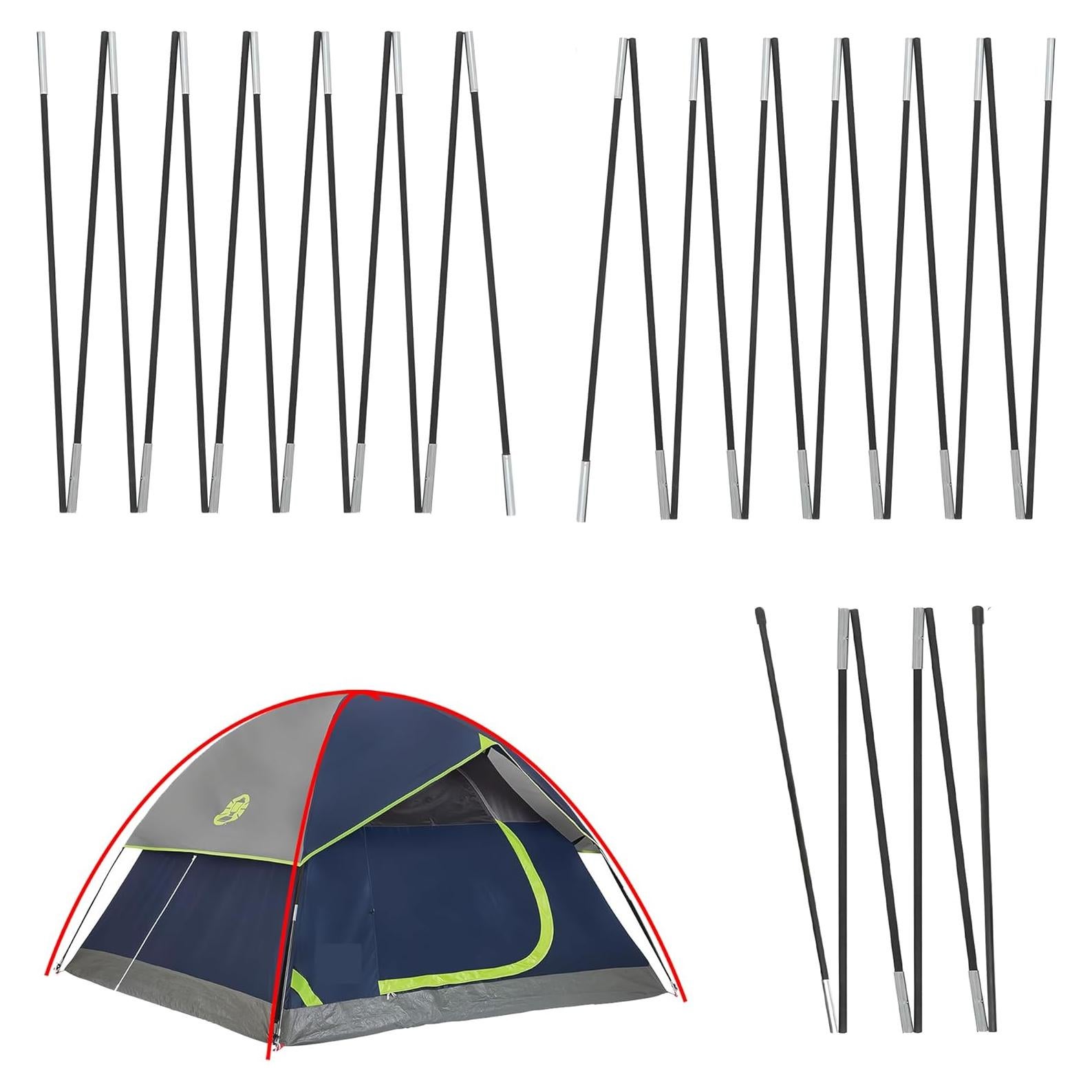Varillas de Reemplazo Vekclit para Carpa Coleman Sundome 4P