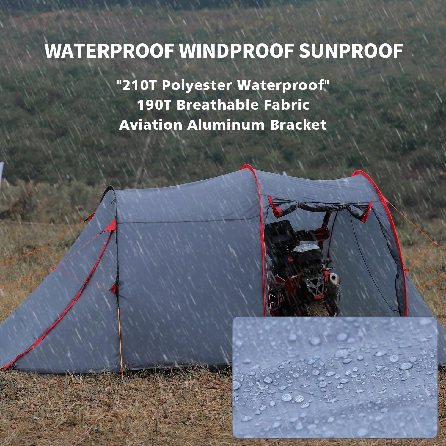 Carpa para 2 Personas StableEase Gris Impermeable para Camping