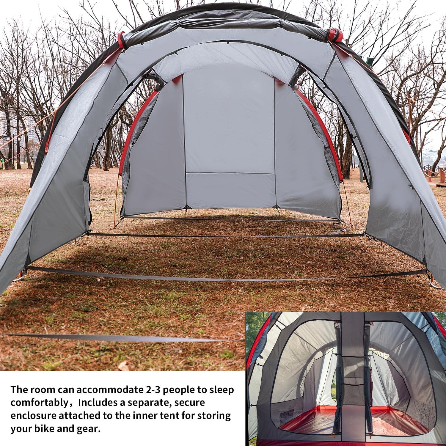 Carpa para 2 Personas StableEase Gris Impermeable para Camping