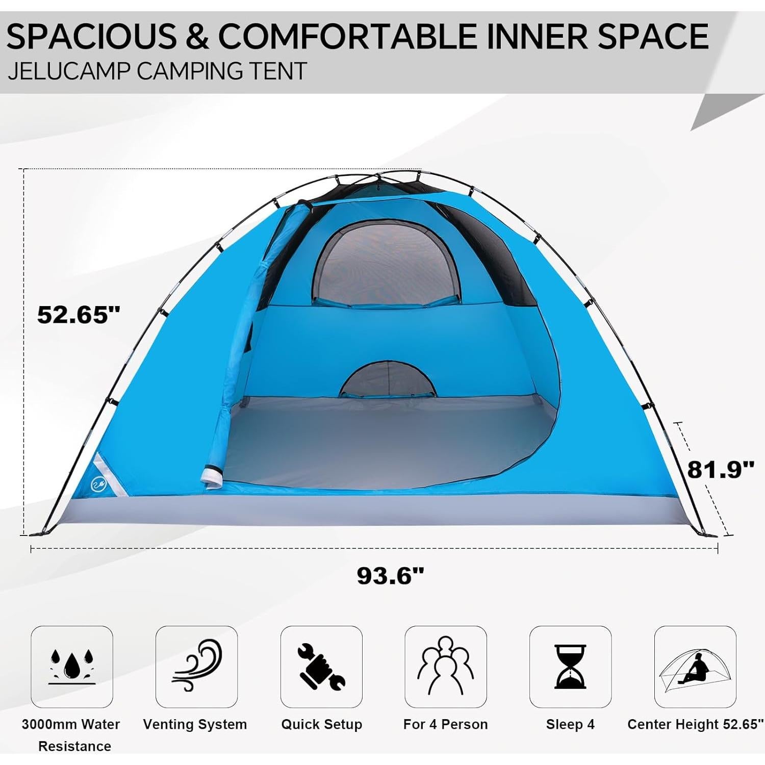 Tienda de Camping JELUCAMP JLP-TENT-8847 para 1-4 Personas