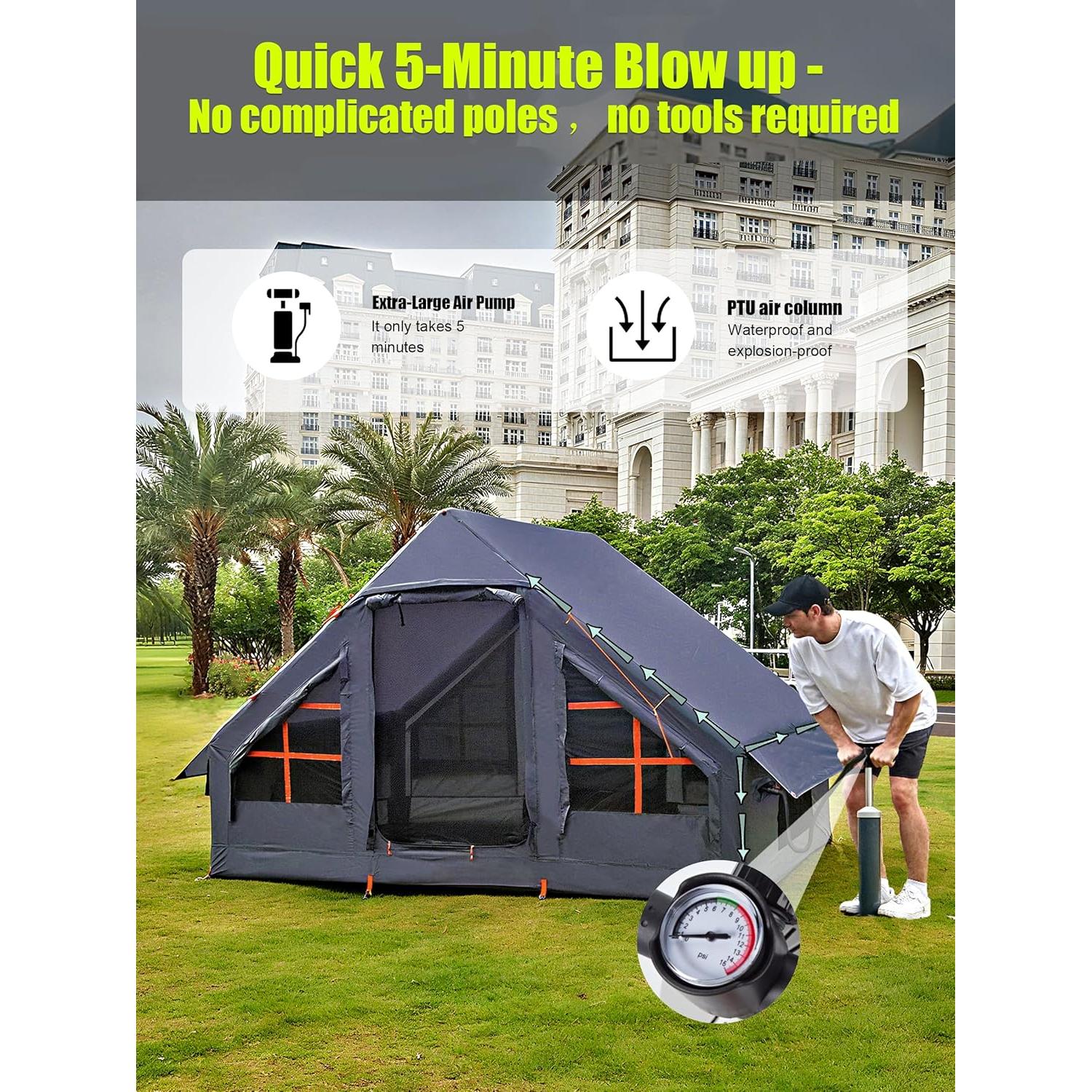 Tienda Inflable SANHOVO 6 Personas 2.99m x 2.18m Impermeable