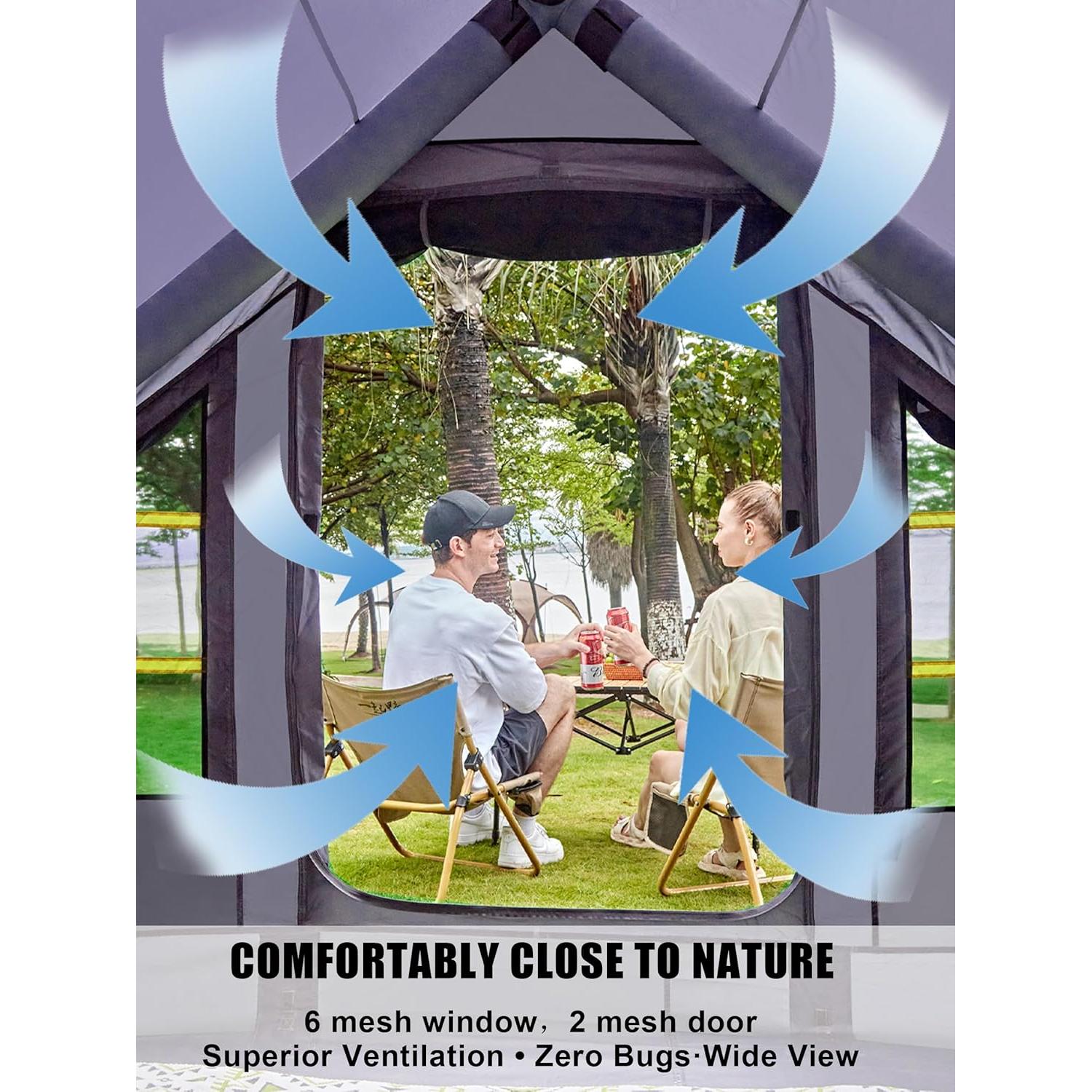 Tienda Inflable SANHOVO 6 Personas 2.99m x 2.18m Impermeable