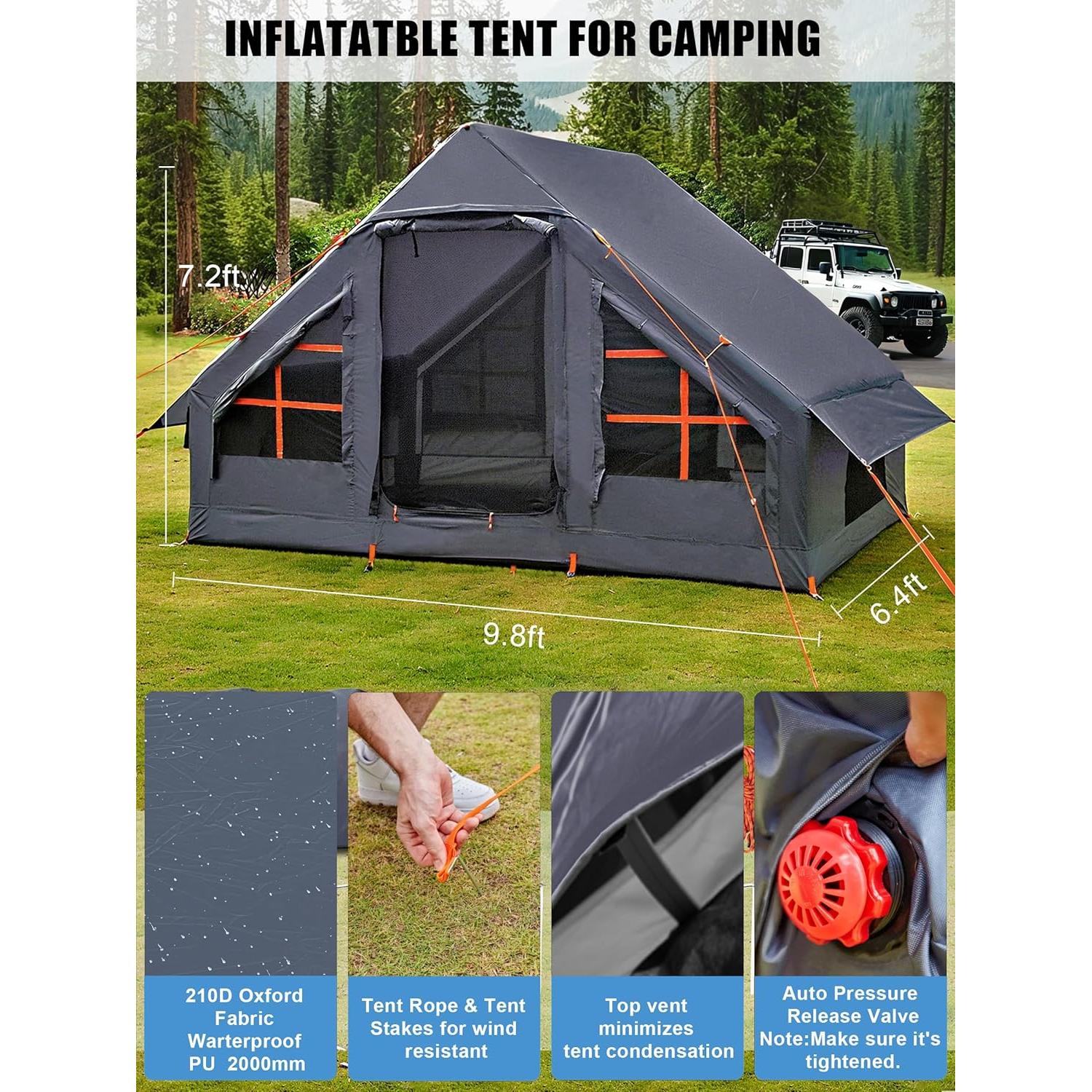 Tienda Inflable SANHOVO 6 Personas 2.99m x 2.18m Impermeable