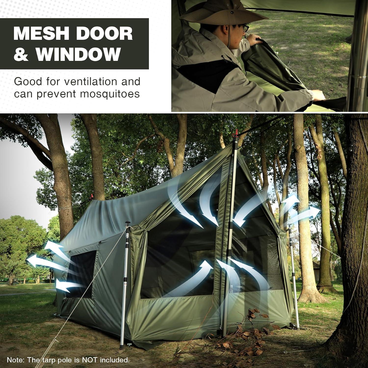 Tienda de Camping REDCAMP 4 Estaciones 3.6x2.0m Verde Militar