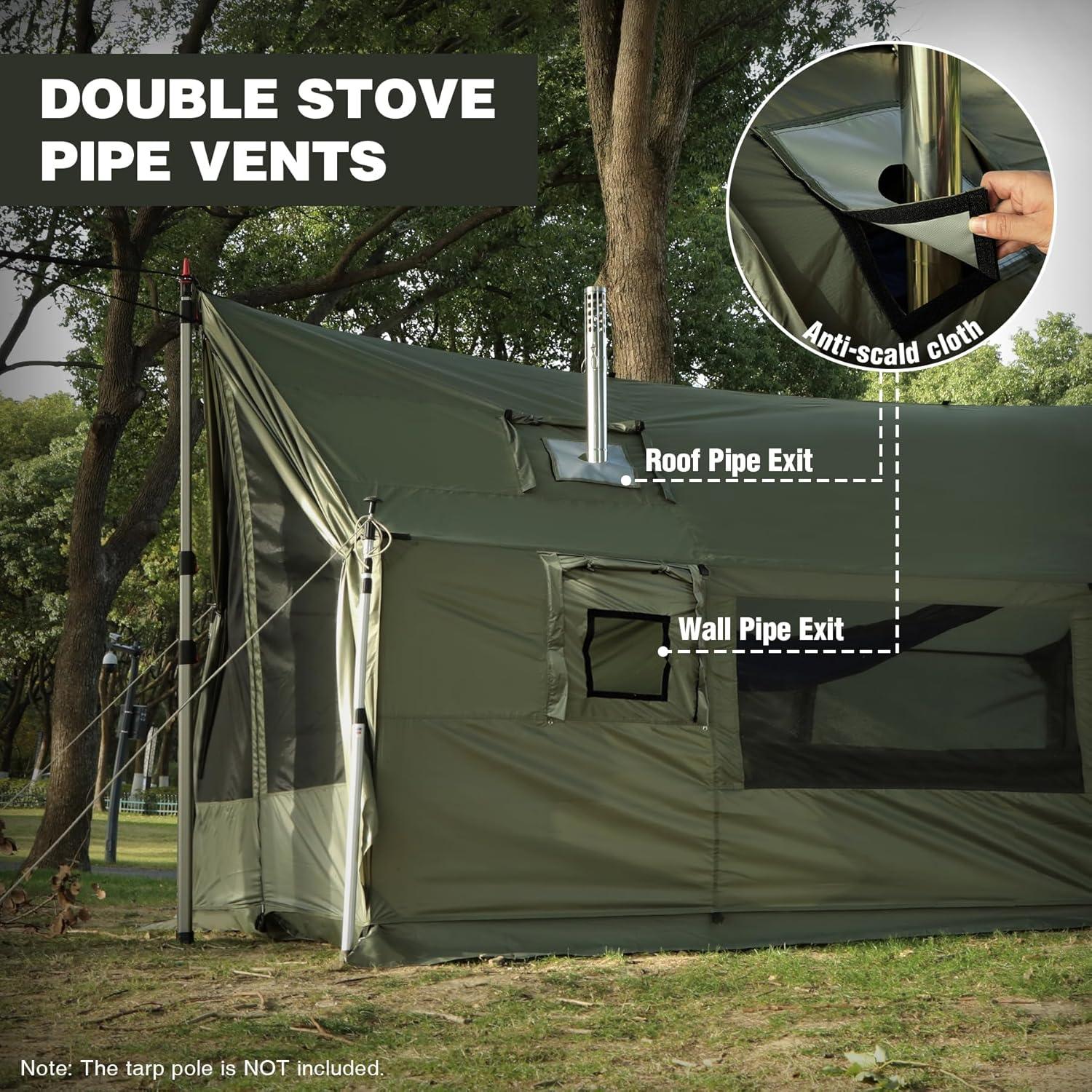 Tienda de Camping REDCAMP 4 Estaciones 3.6x2.0m Verde Militar