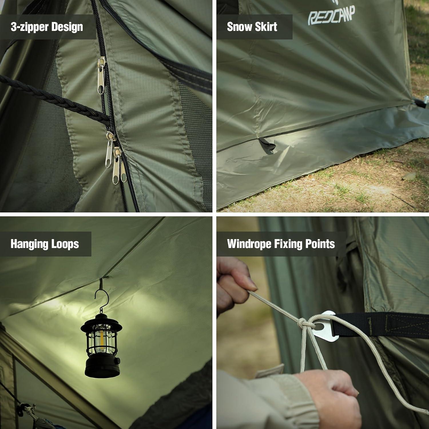 Tienda de Camping REDCAMP 4 Estaciones 3.6x2.0m Verde Militar