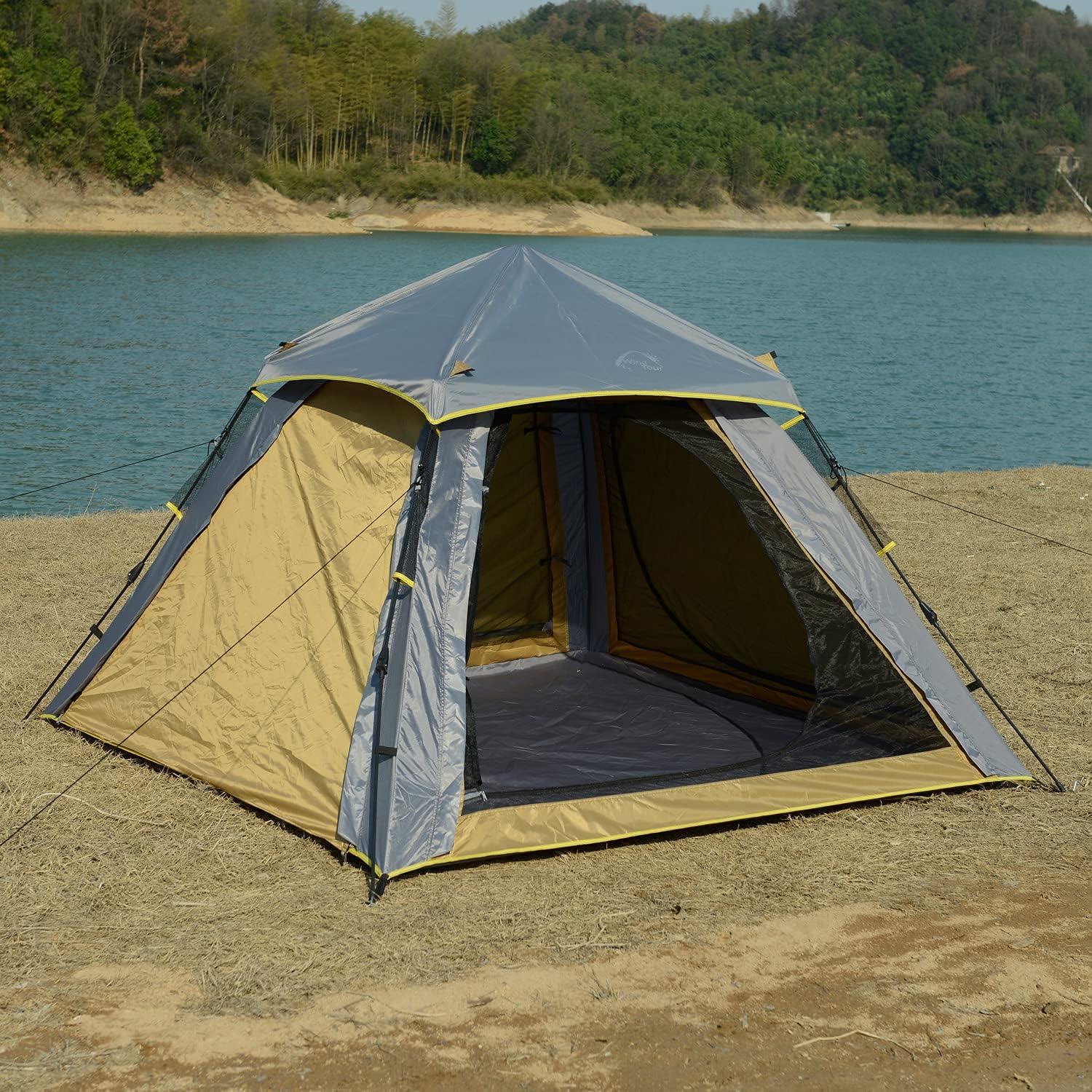 Carpa Instantánea Wind Tour para 3 Personas Azul Amarillo