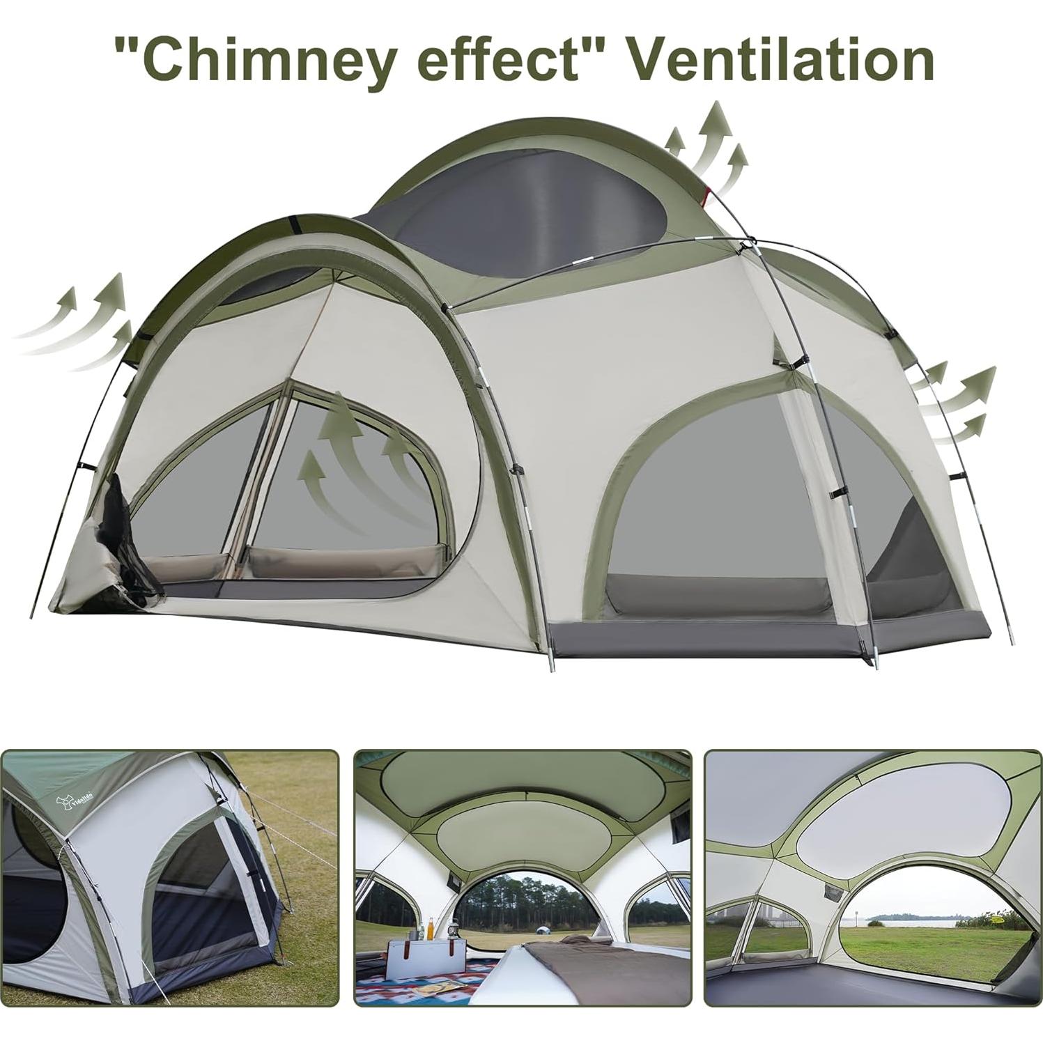 Tienda de Camping Vidalido para 3-4 Personas Impermeable