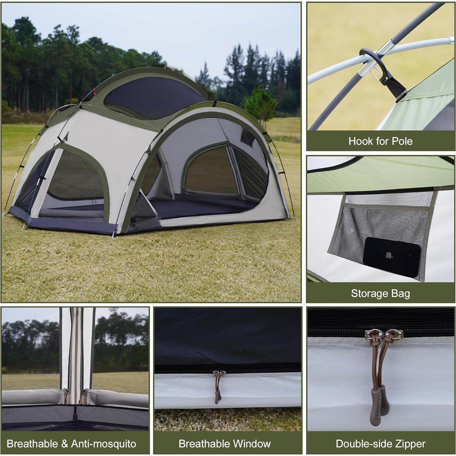 Tienda de Camping Vidalido para 3-4 Personas Impermeable