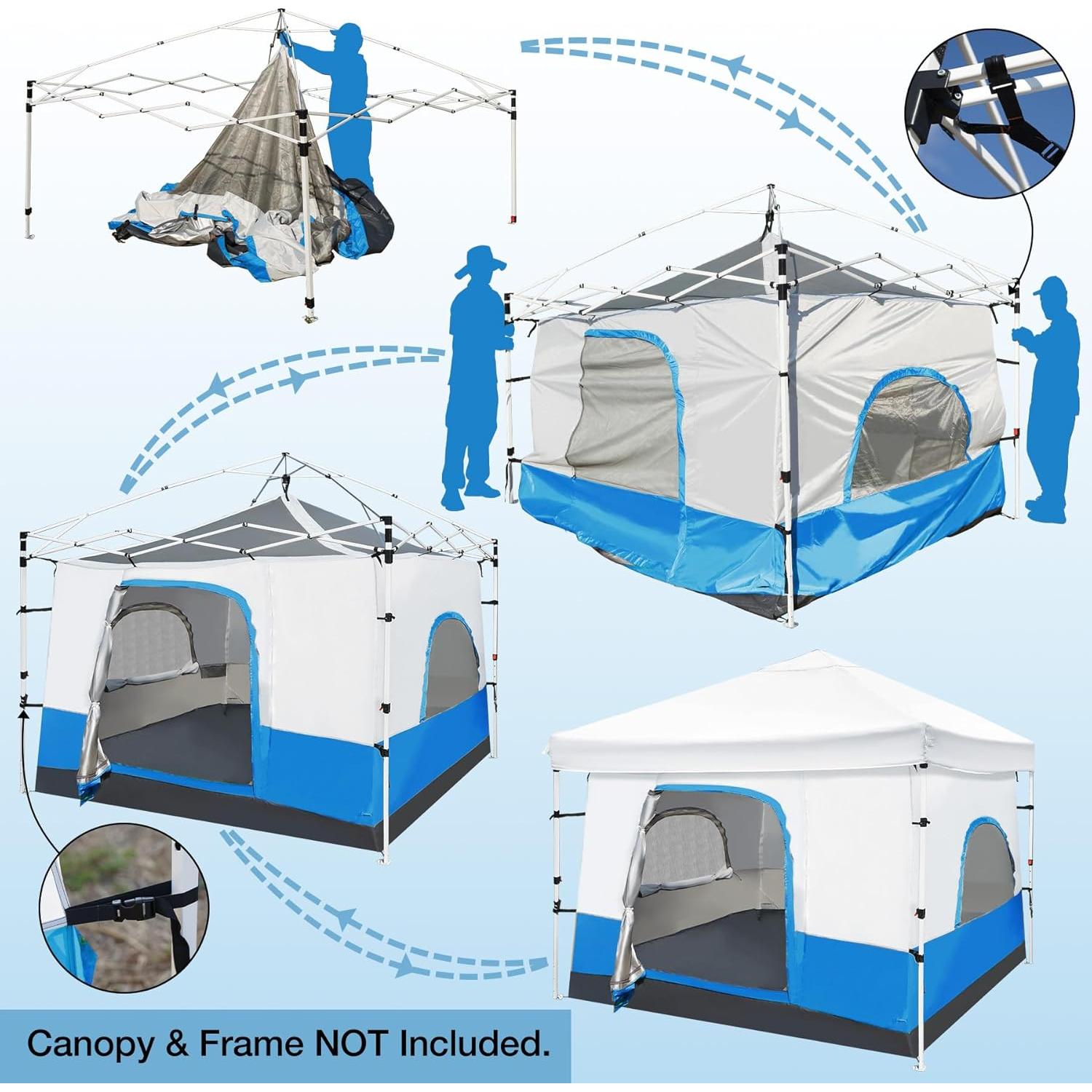 Tienda Interior de Camping REDCAMP 2.99x3.02m para 4-6 Personas
