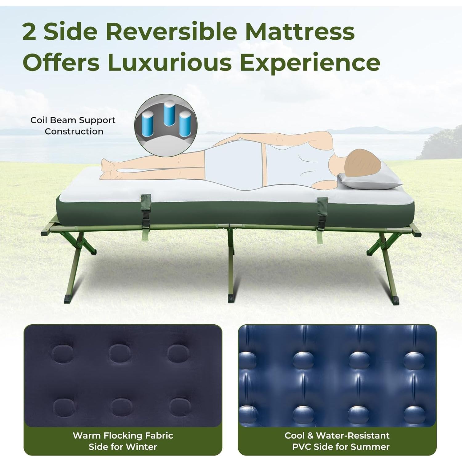 Tienda de Camping LDAILY Cot 5 en 1 para 2 Personas