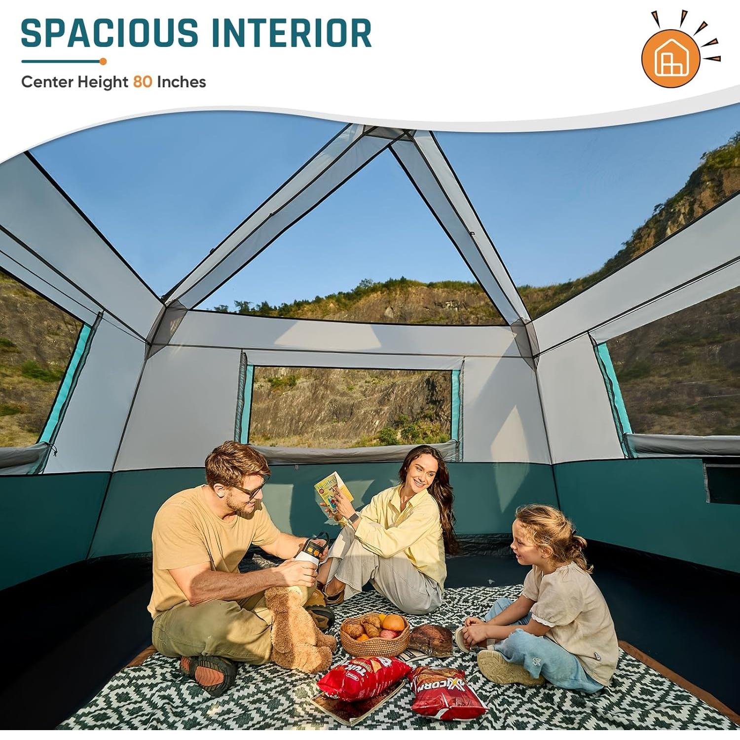 Carpa de Camping DMH OUTDOORS KC-80038-20-GYGR para 8 Personas