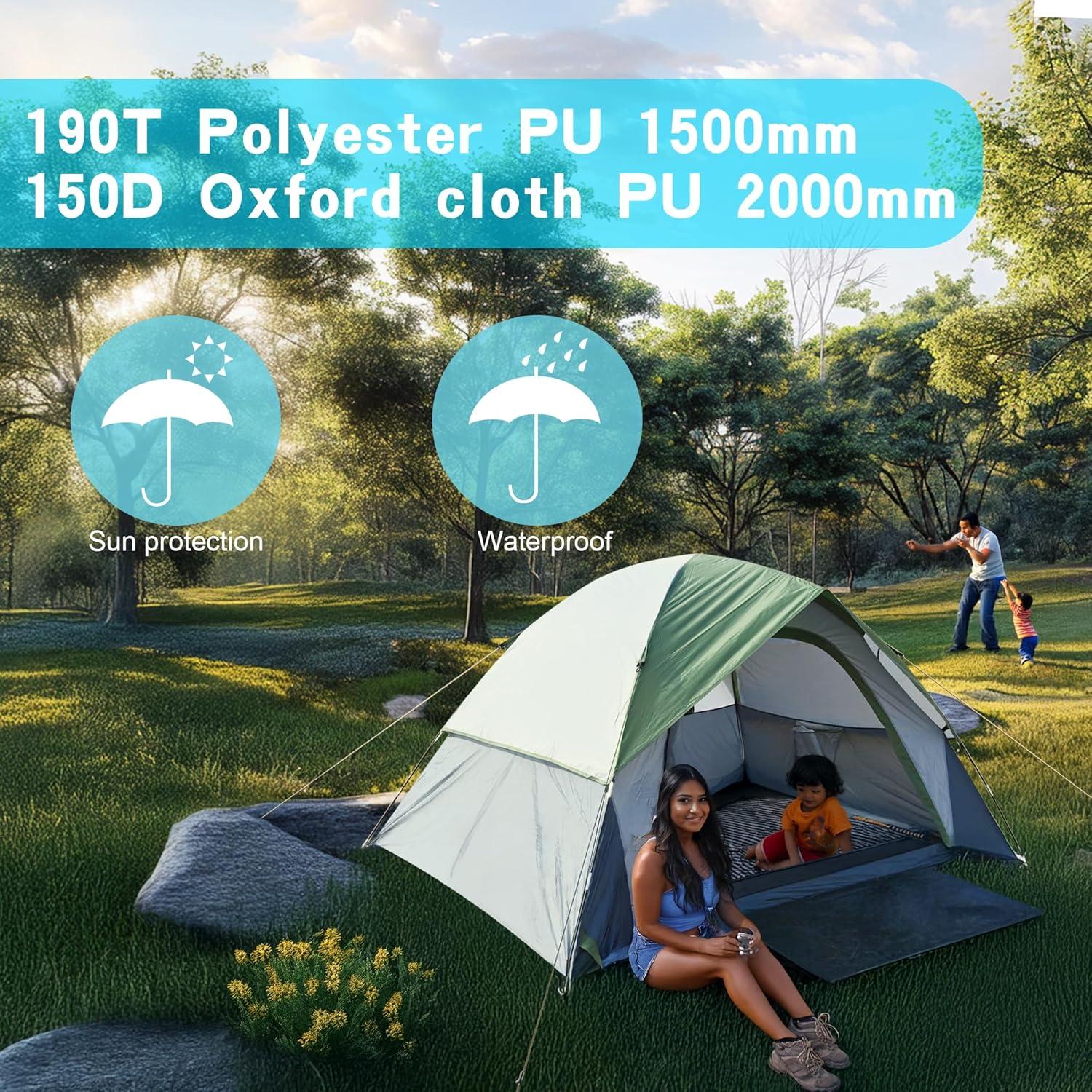 Carpa de Camping XL Doble Capa Impermeable para 6 Personas