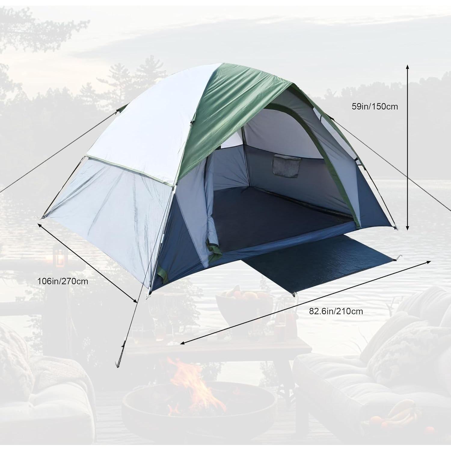 Carpa de Camping XL Doble Capa Impermeable para 6 Personas