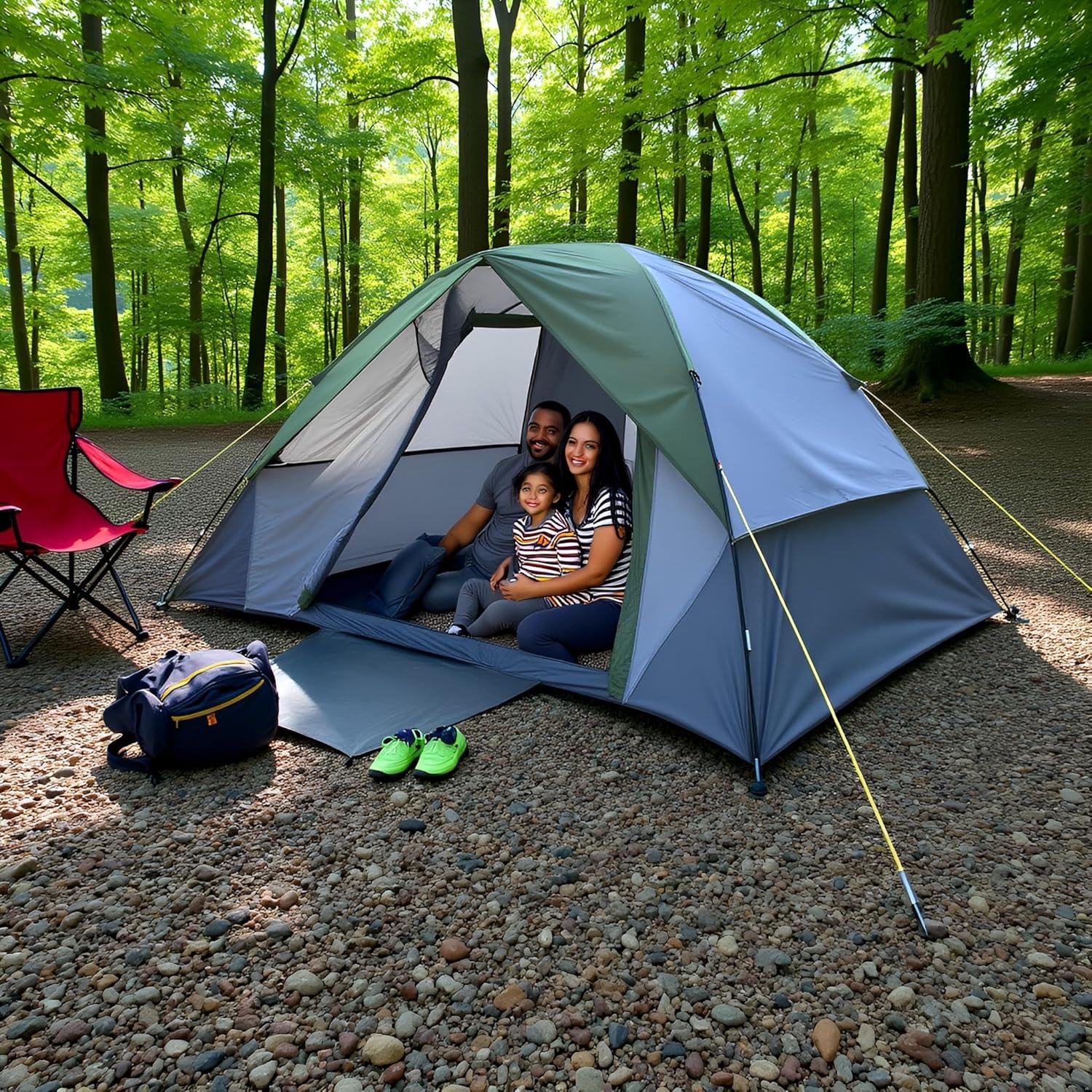 Carpa de Camping XL Doble Capa Impermeable para 6 Personas