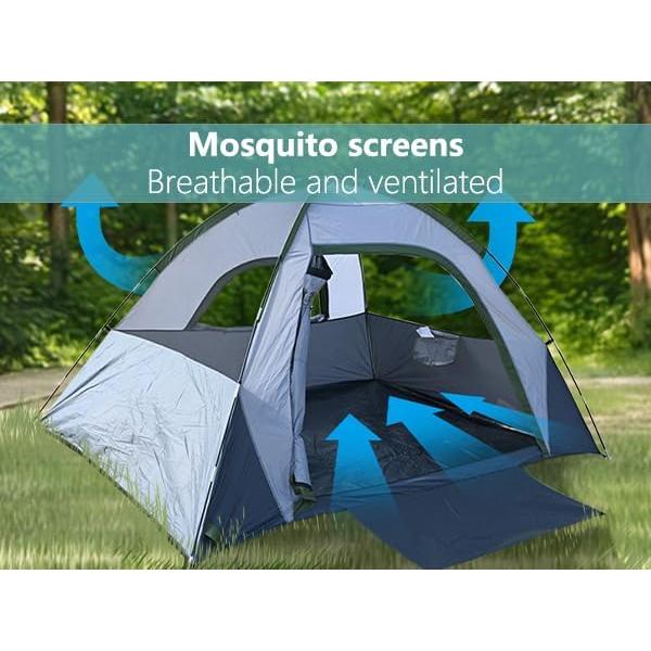 Carpa de Camping XL Doble Capa Impermeable para 6 Personas