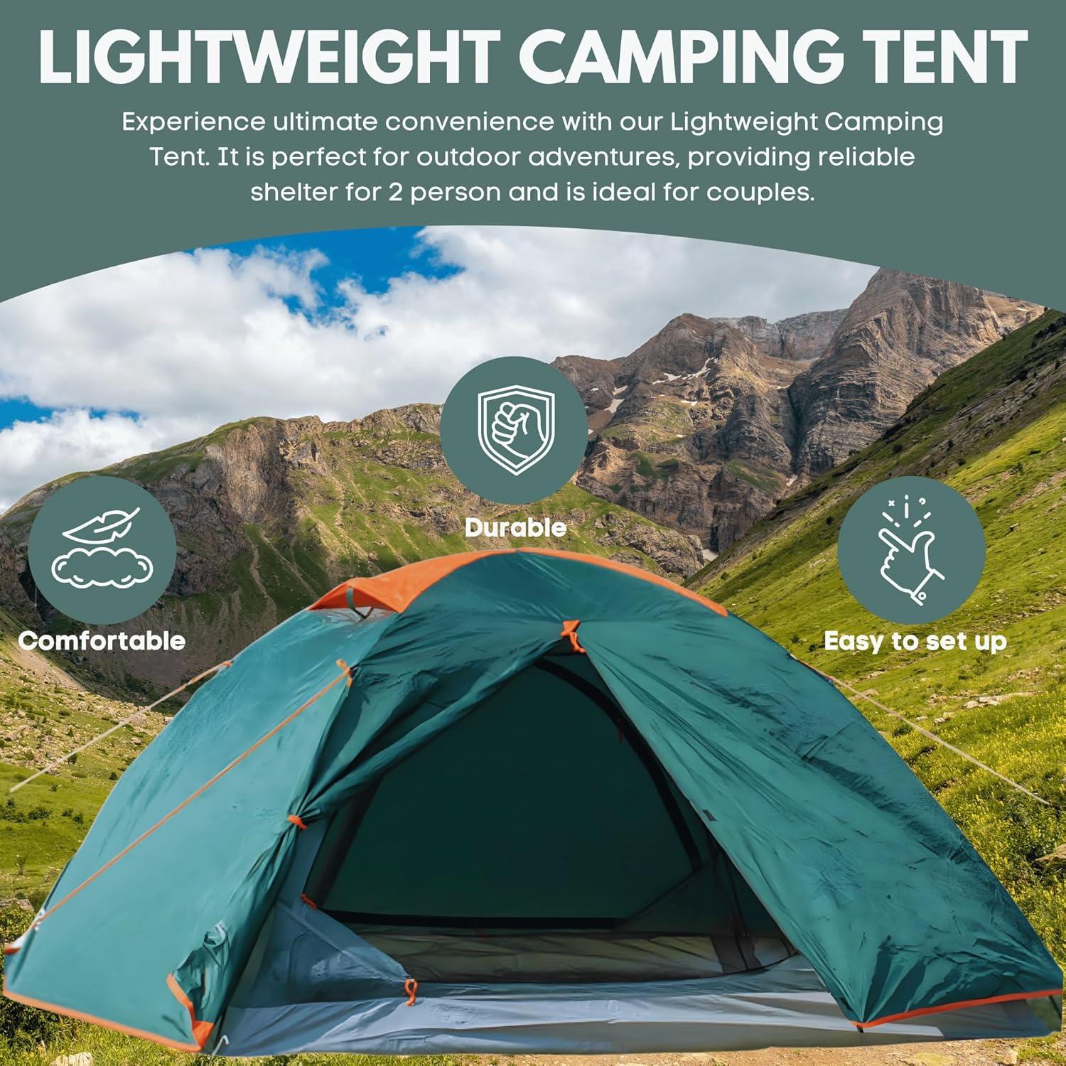 Tienda de Camping Oasis Cove para 2 Personas Impermeable 3 Temporadas