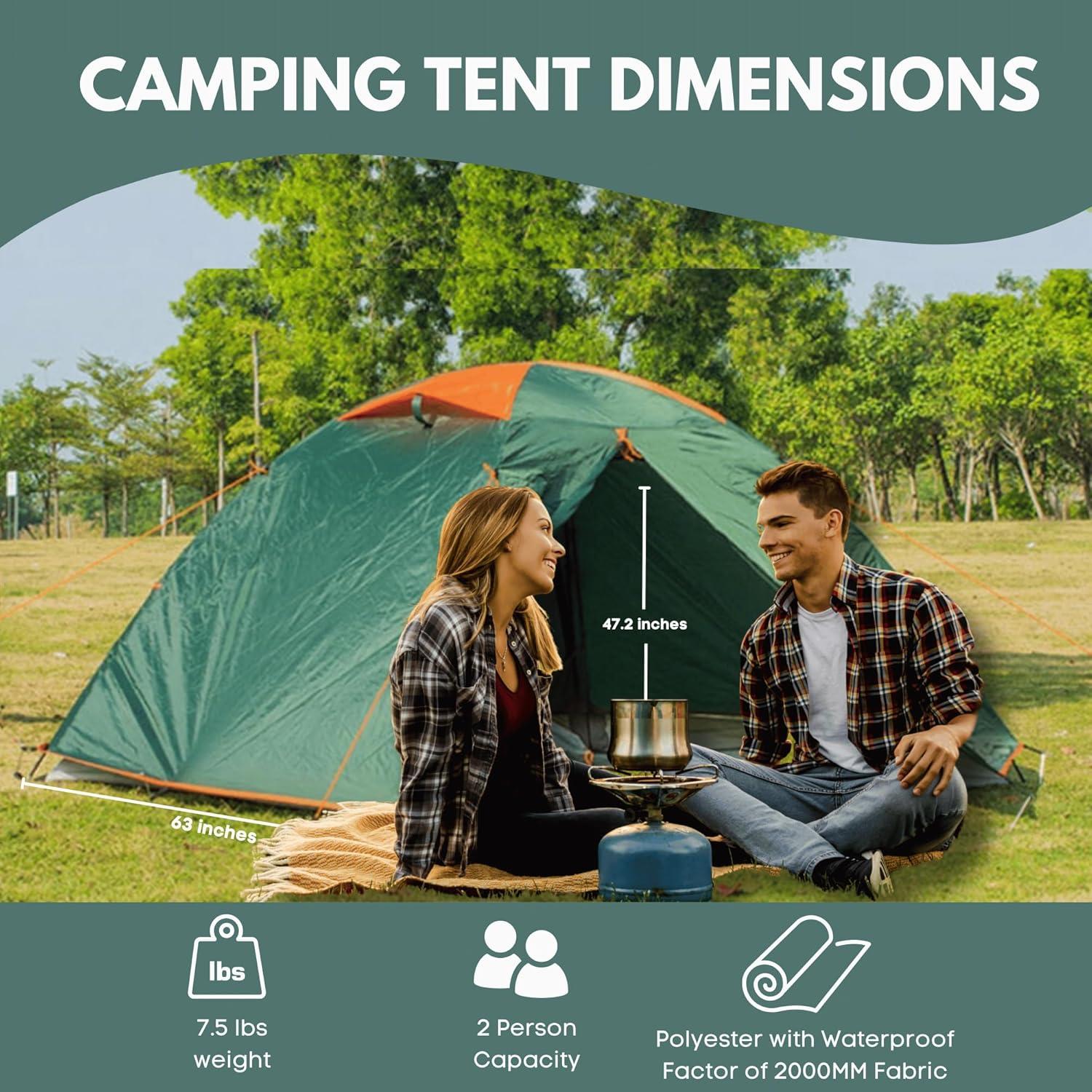 Tienda de Camping Oasis Cove para 2 Personas Impermeable 3 Temporadas