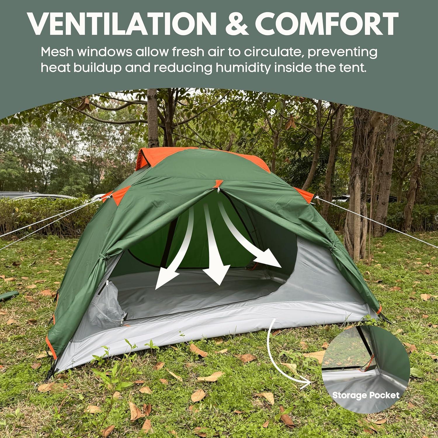 Tienda de Camping Oasis Cove para 2 Personas Impermeable 3 Temporadas