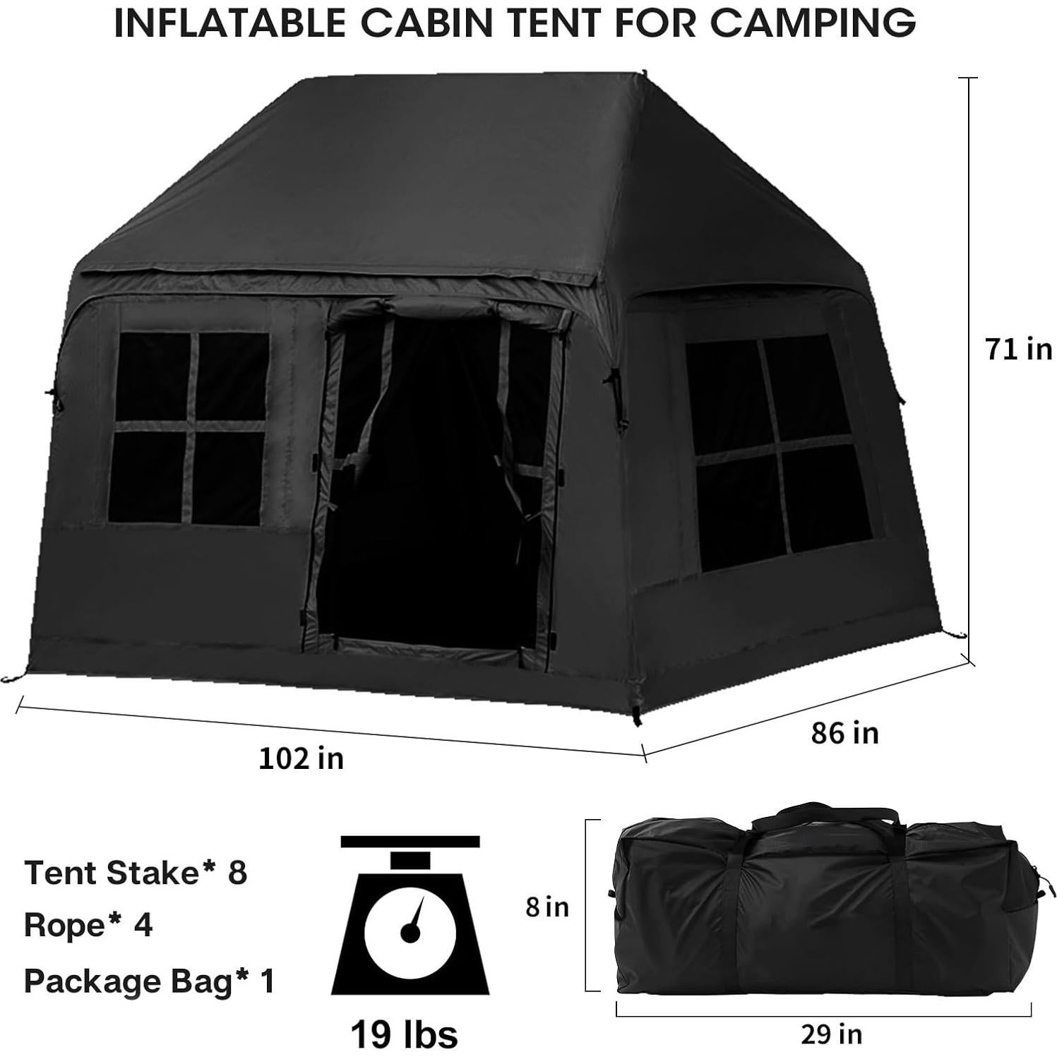 Carpa Inflable para Camping StableEase 4 Personas Impermeable