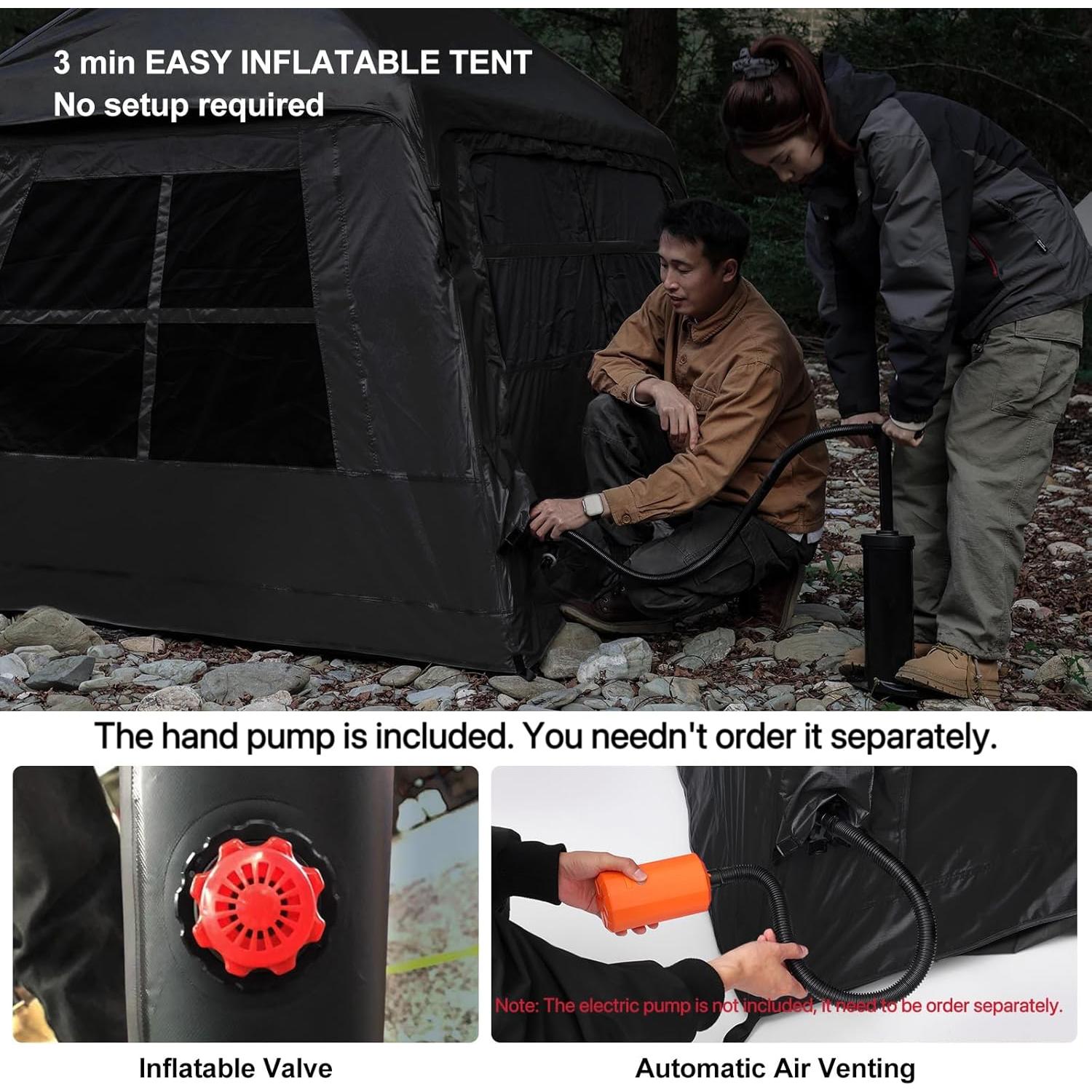 Carpa Inflable para Camping StableEase 4 Personas Impermeable