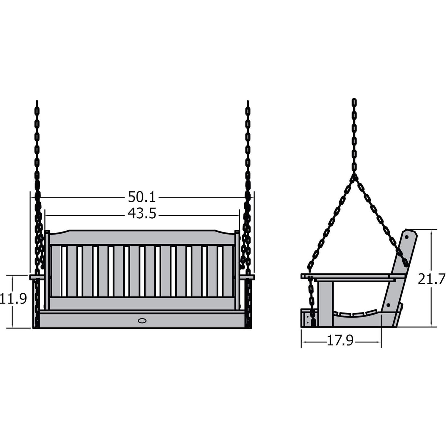 Columpio de Porche Lehigh Highwood 4 Pies Negro