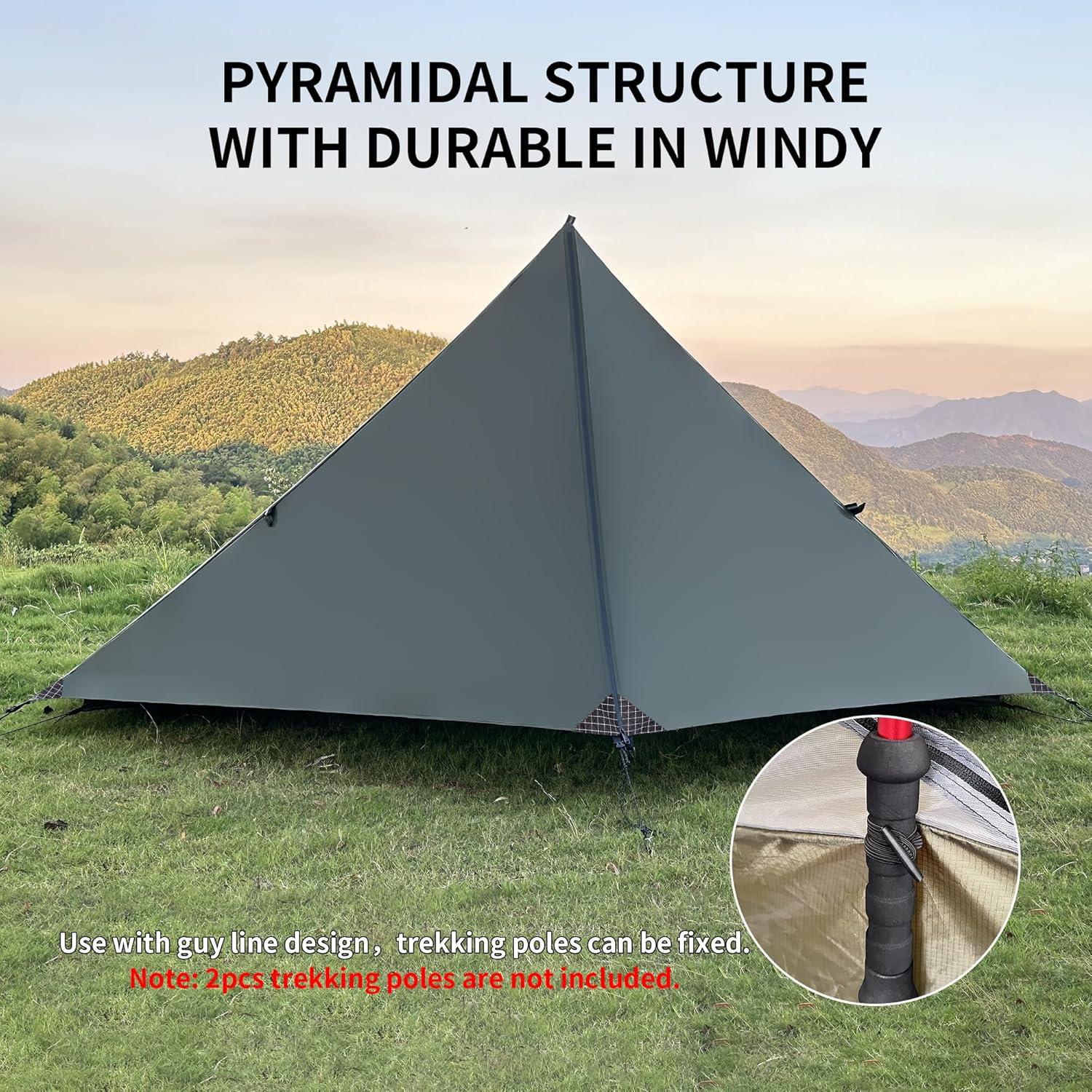 Tienda de Camping Mtenplay TS-2DS para 2 Personas, Ultraligera, Impermeable, Nylon 20D