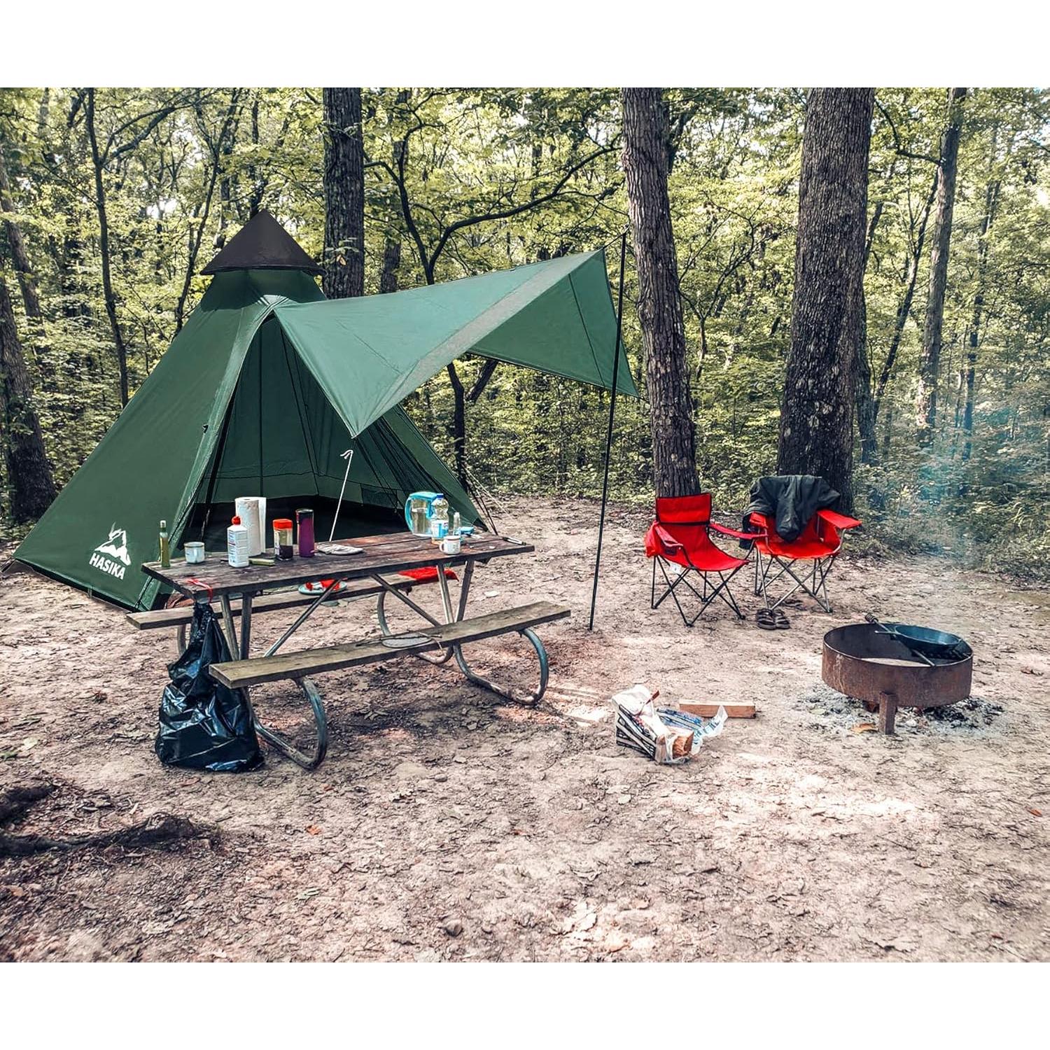 Carpa de Camping HASIKA JD024 para 4 Personas Doble Capa Impermeable